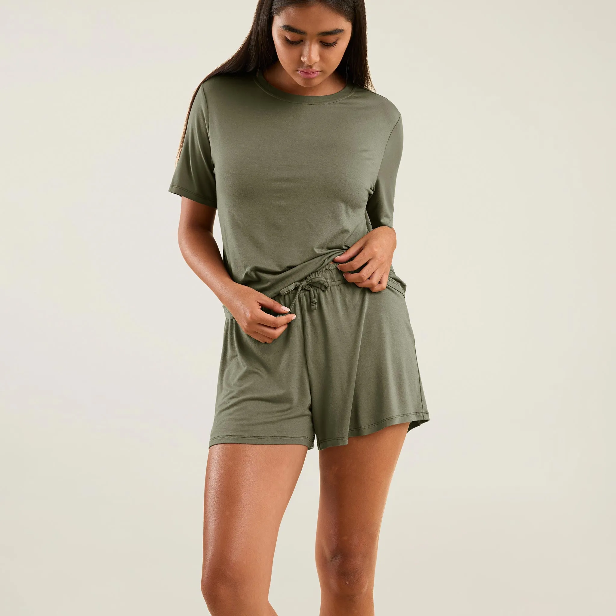 Pajama Short Set | Olive sold by nuuds product image thumbnail 5