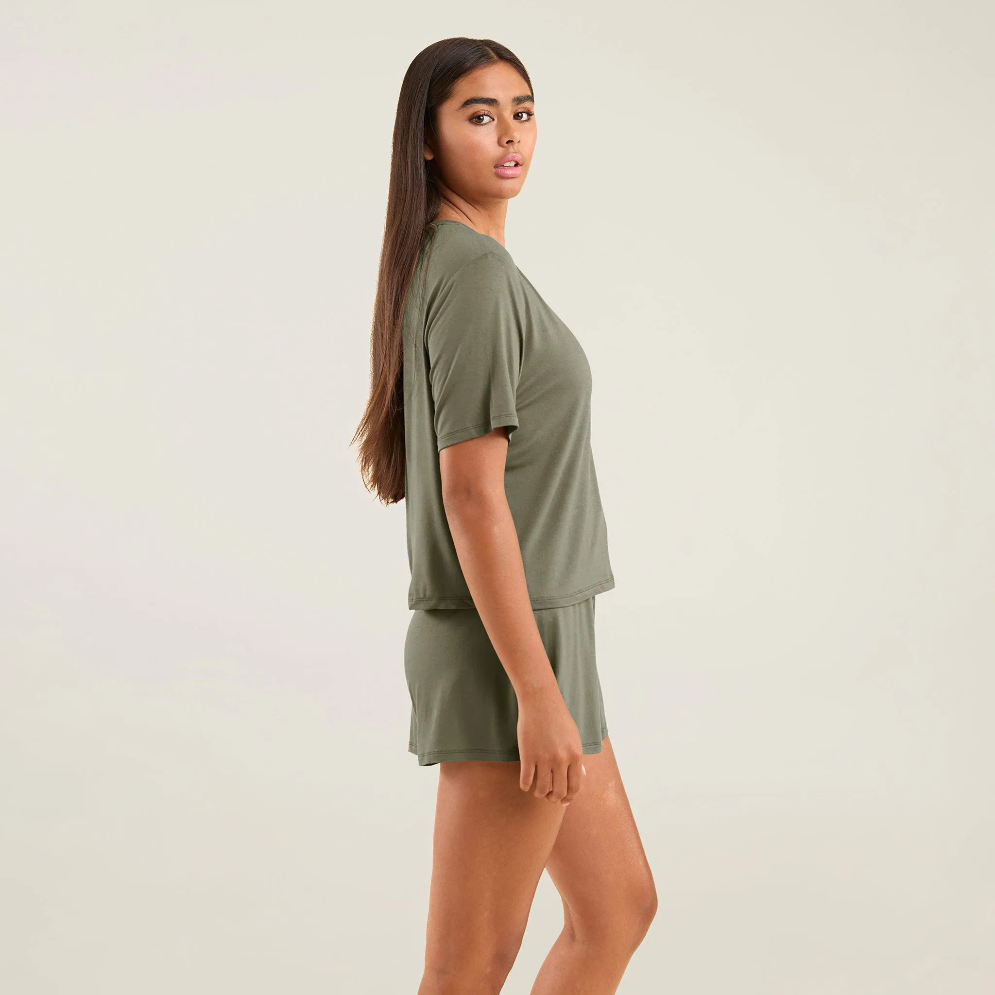 Pajama Short Set | Olive sold by nuuds product image thumbnail 3