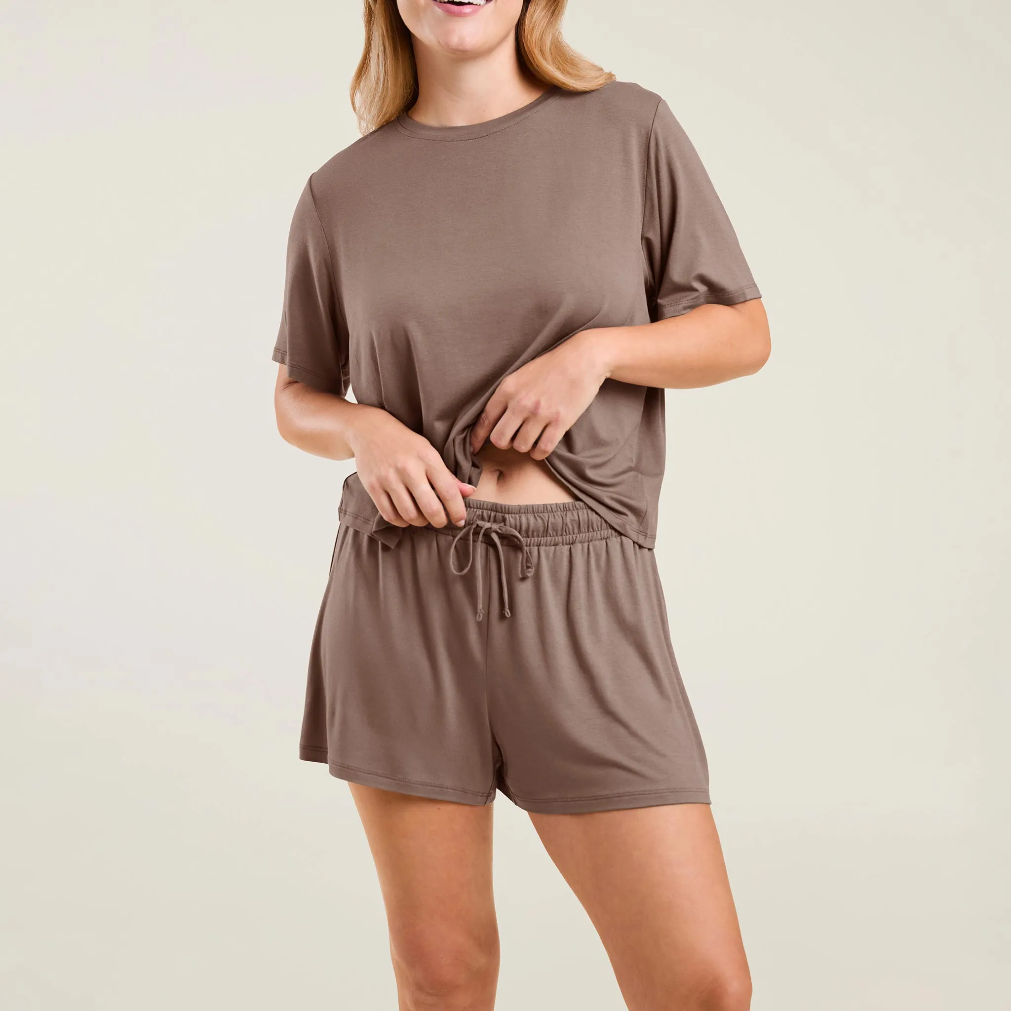 Pajama Short Set | Mocha sold by nuuds product image thumbnail 5