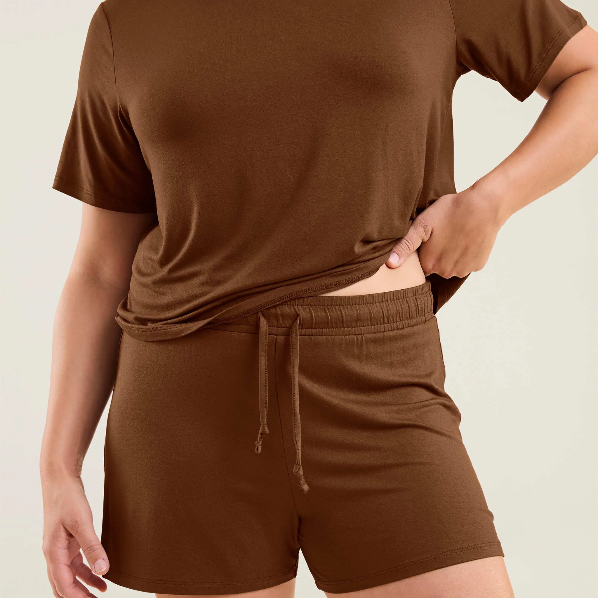 Pajama Short Set | Chocolate sold by nuuds product image thumbnail 5