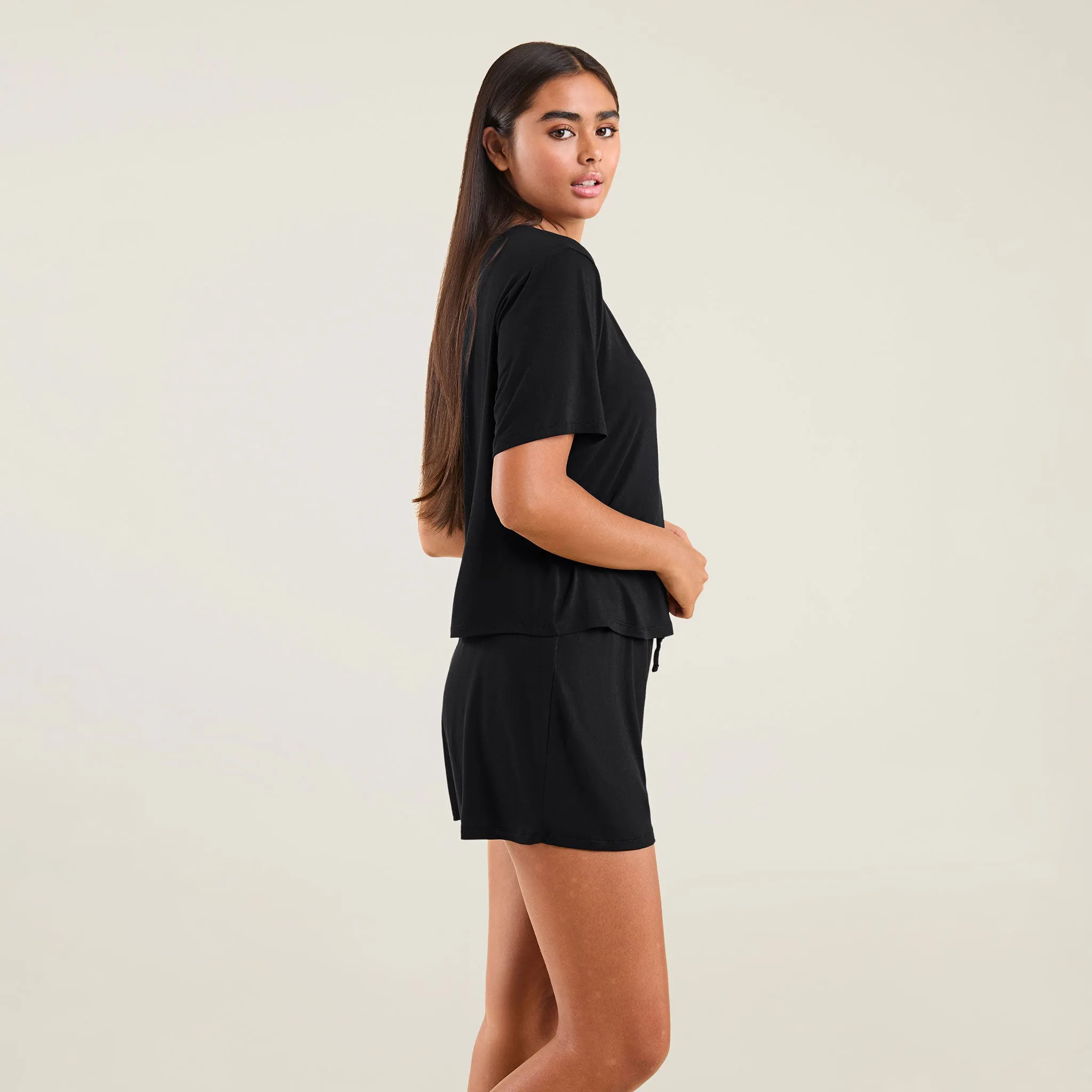 Pajama Short Set | Black sold by nuuds product image thumbnail 3