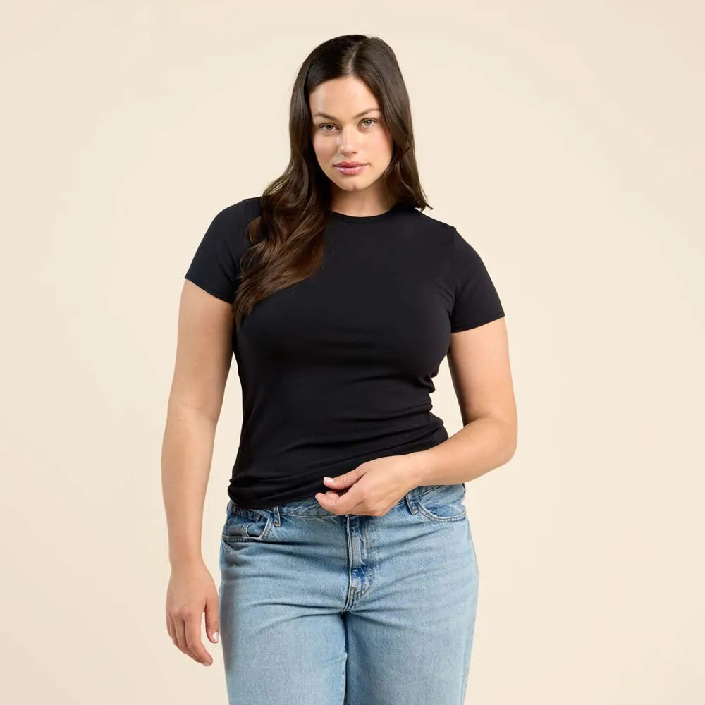 SwiftStretch Seamed Tee sold by nuuds