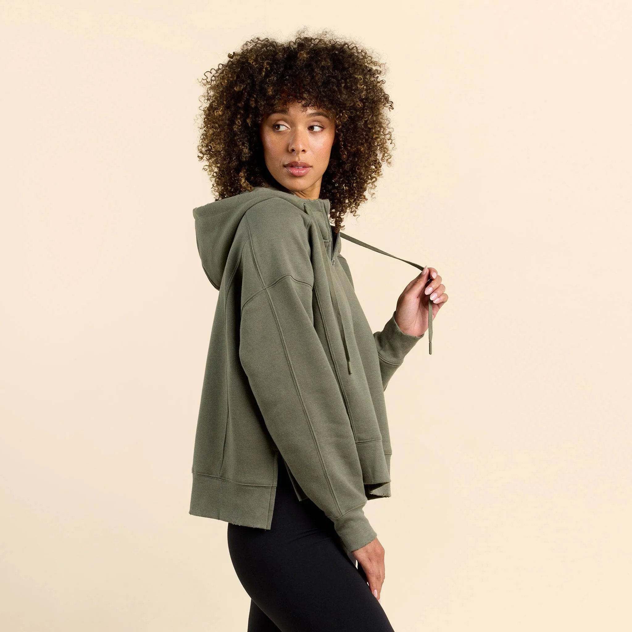 Vintage Fleece Downtime Quarter-Zip | Olive sold by nuuds product image thumbnail 3