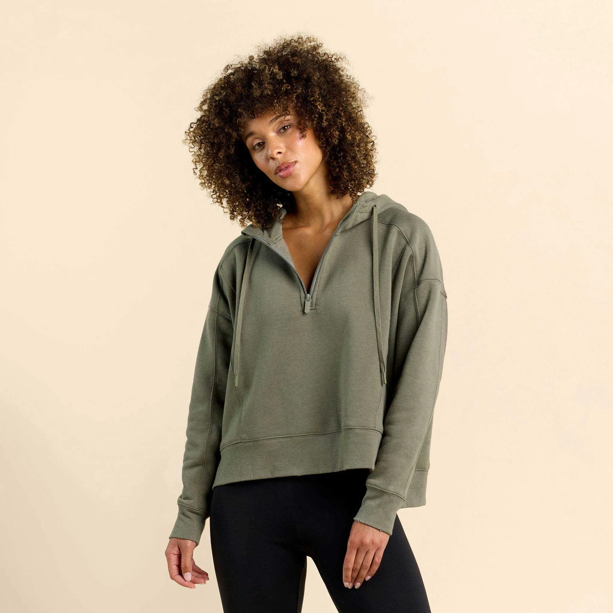 Vintage Fleece Downtime Quarter-Zip | Olive sold by nuuds