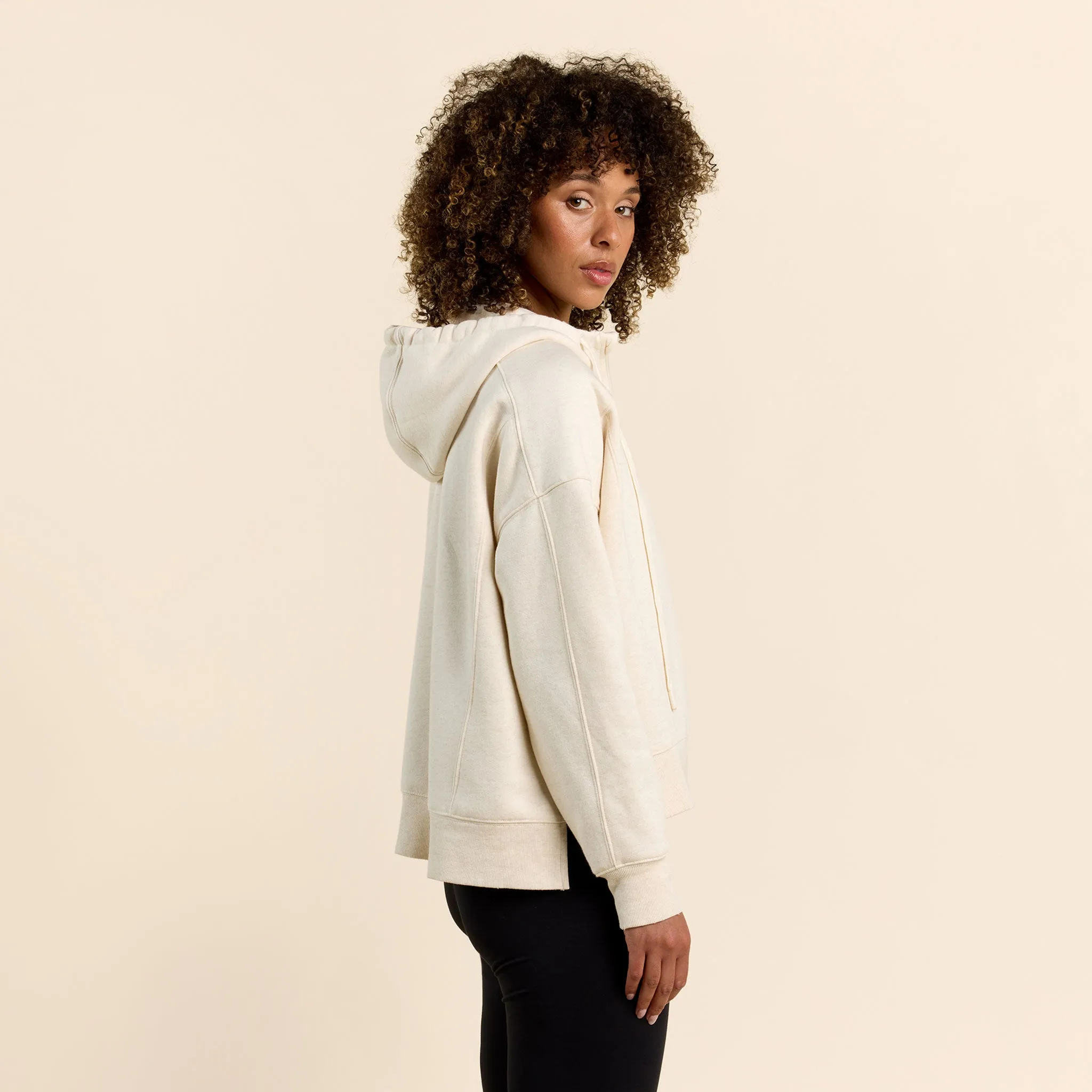 Vintage Fleece Downtime Quarter-Zip | Heather Bone sold by nuuds product image thumbnail 3