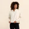 Vintage Fleece Downtime Quarter-Zip | Heather Bone sold by nuuds