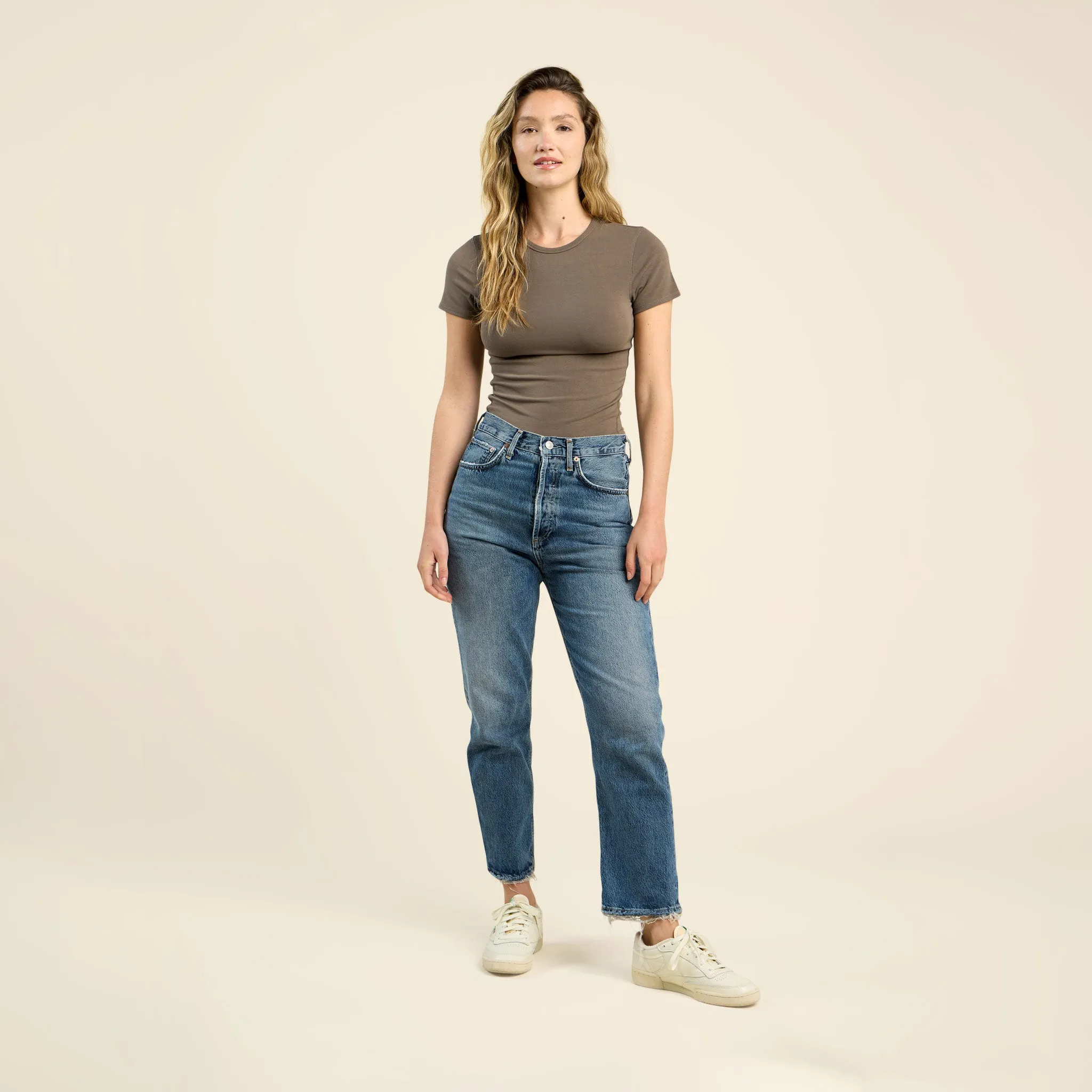 SwiftStretch Seamed Tee | Mocha sold by nuuds product image thumbnail 2