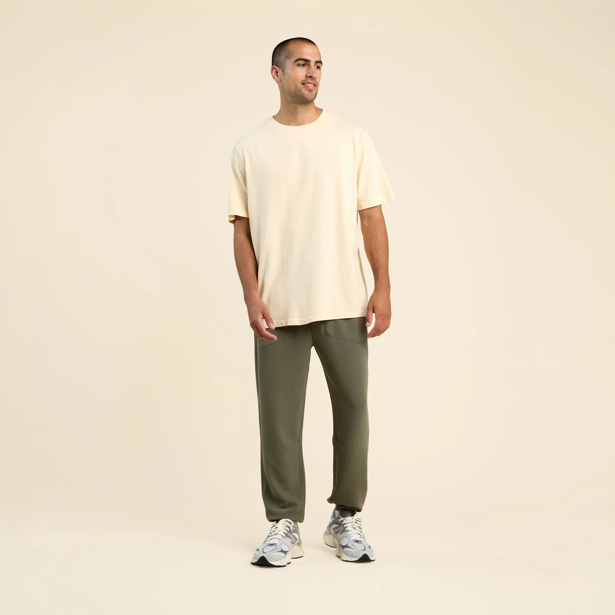 Men's Performance Waffle Jogger | Olive sold by nuuds product image thumbnail 2