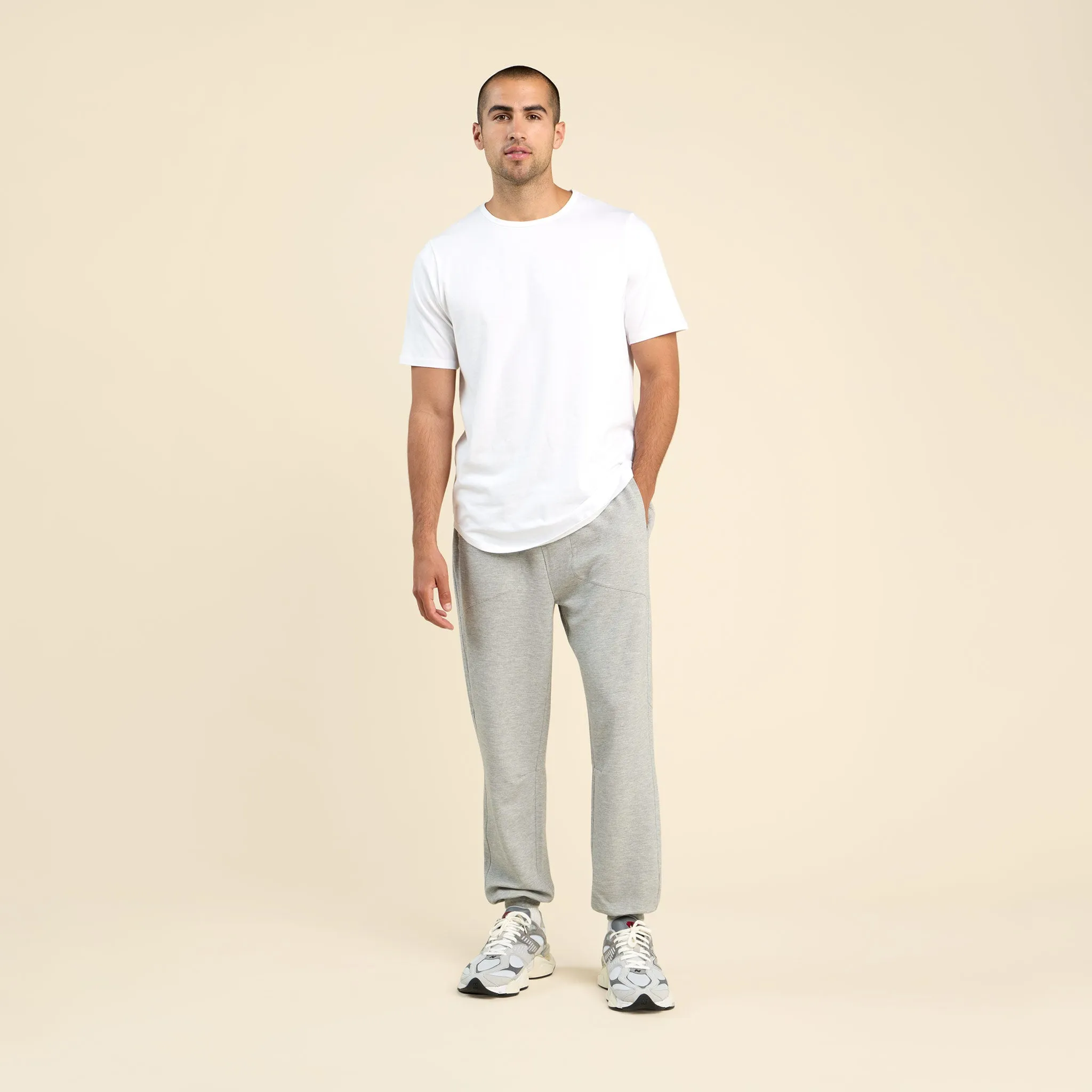 Men's Performance Waffle Jogger | Heather Grey sold by nuuds product image thumbnail 2