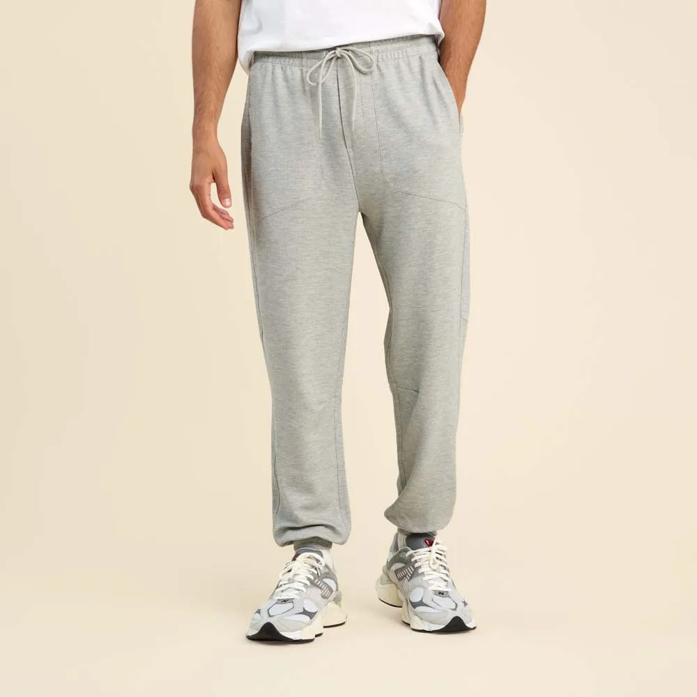 Men's Performance Waffle Jogger | Heather Grey sold by nuuds