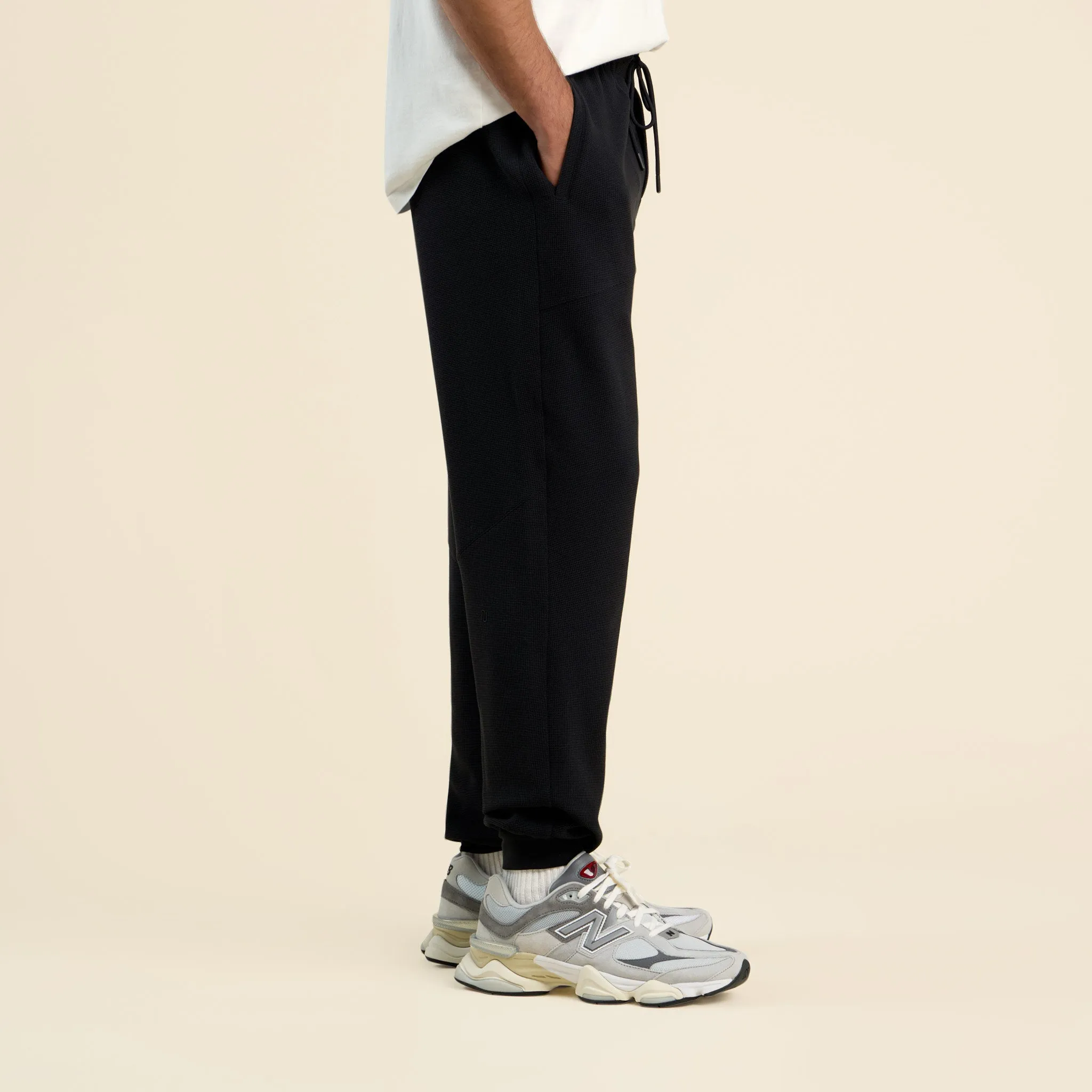 Men's Performance Waffle Jogger | Black sold by nuuds product image thumbnail 3