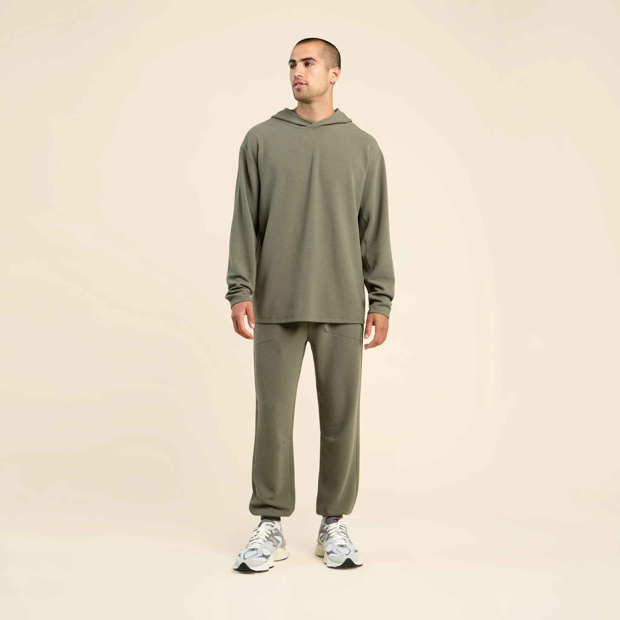 Men's Performance Waffle Hoodie | Olive sold by nuuds product image thumbnail 2