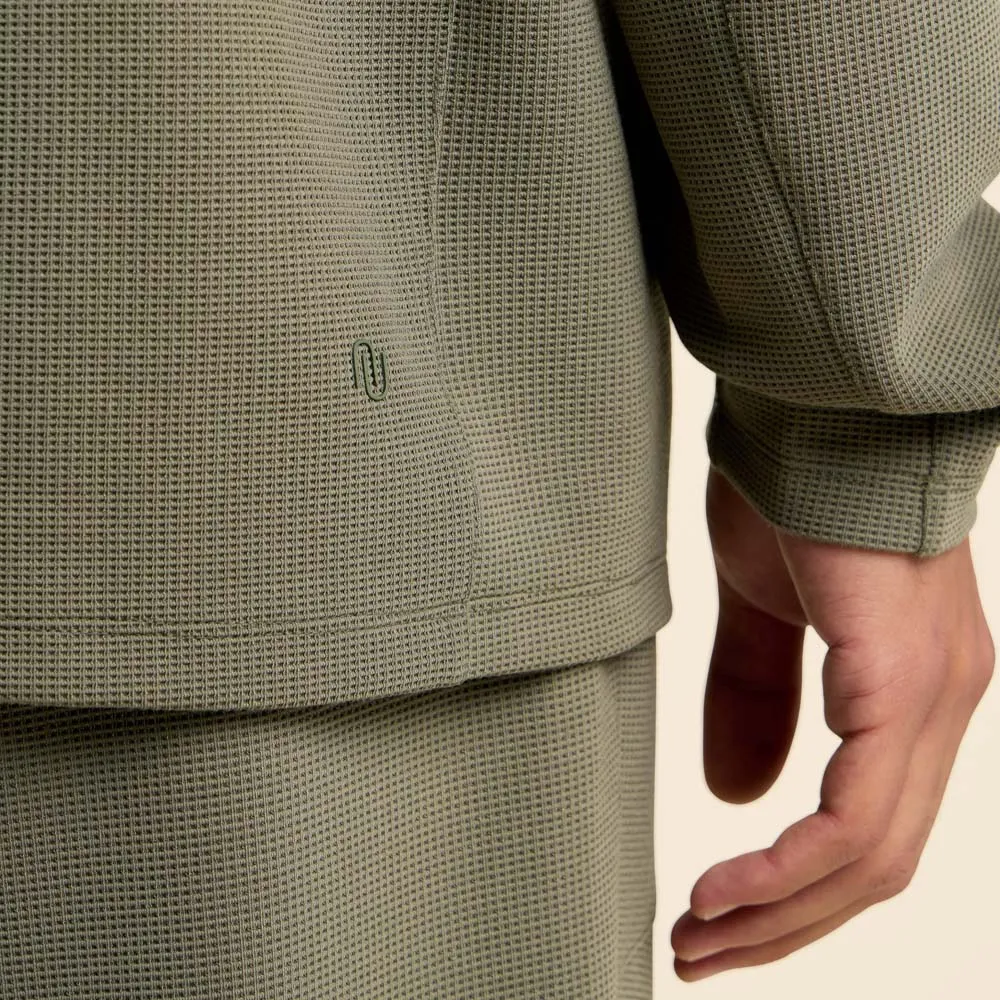 Men's Performance Waffle Hoodie | Olive sold by nuuds product image thumbnail 5