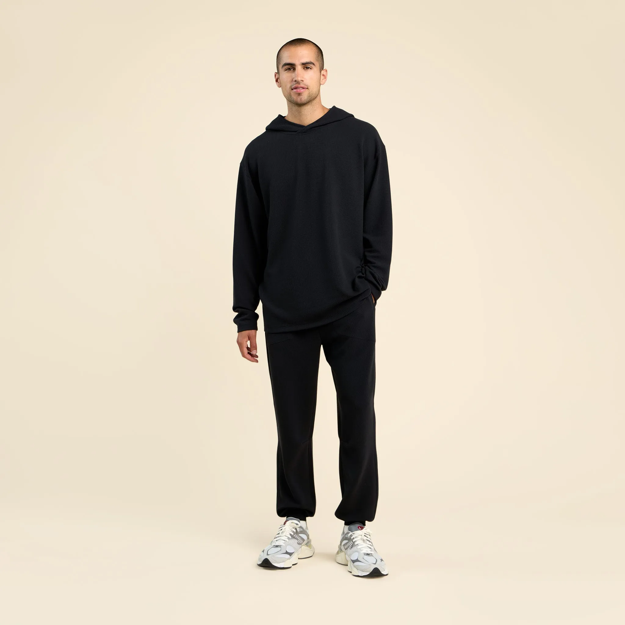 Men's Performance Waffle Hoodie | Black sold by nuuds product image thumbnail 2