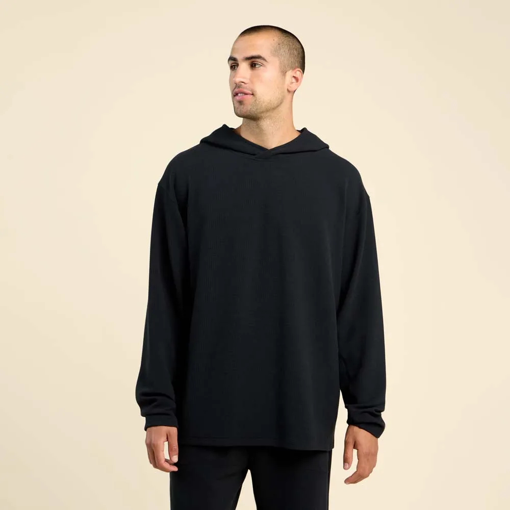 Men's Performance Waffle Hoodie | Black sold by nuuds