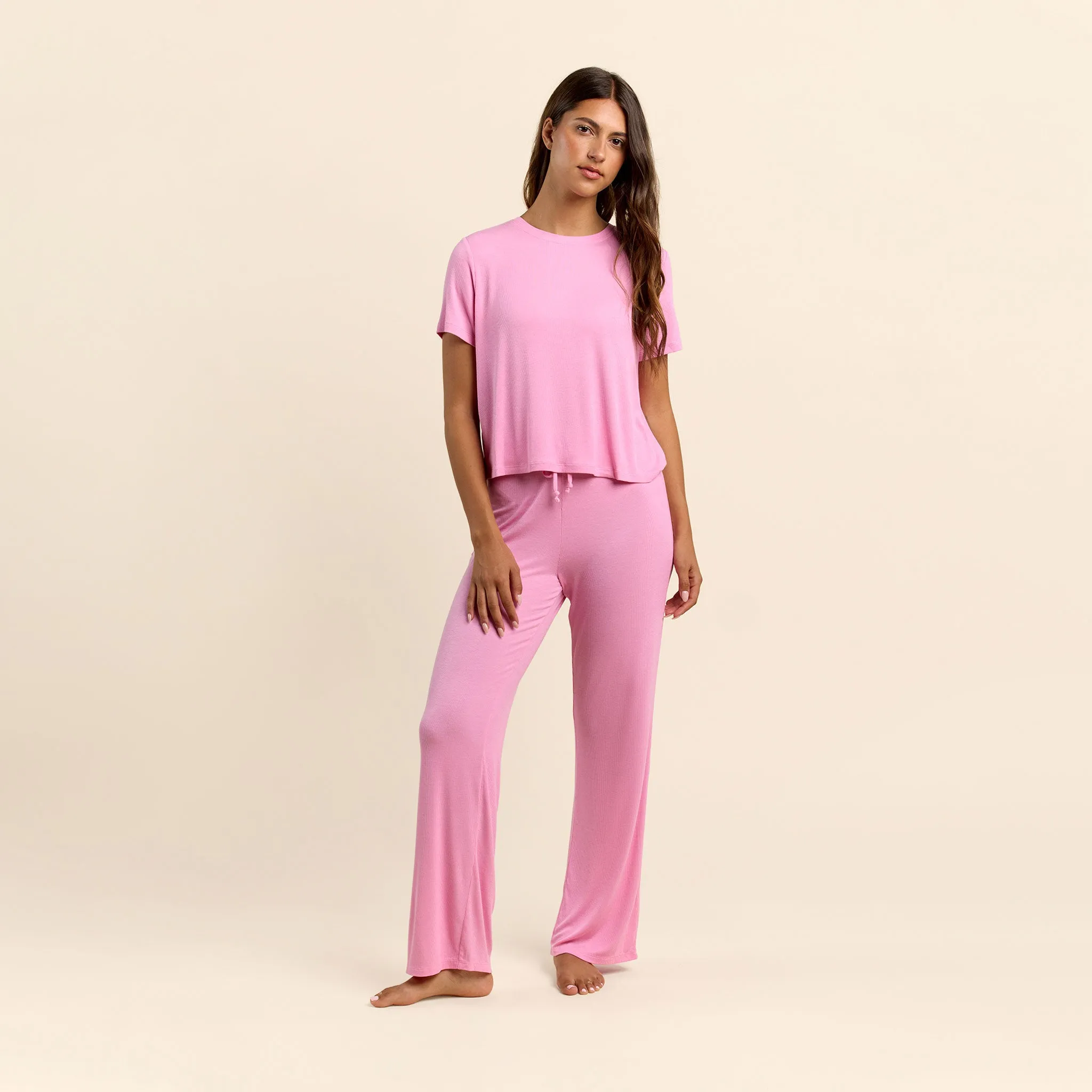 Ribbed Pajama Set | Bubblegum Pink sold by nuuds product image thumbnail 2
