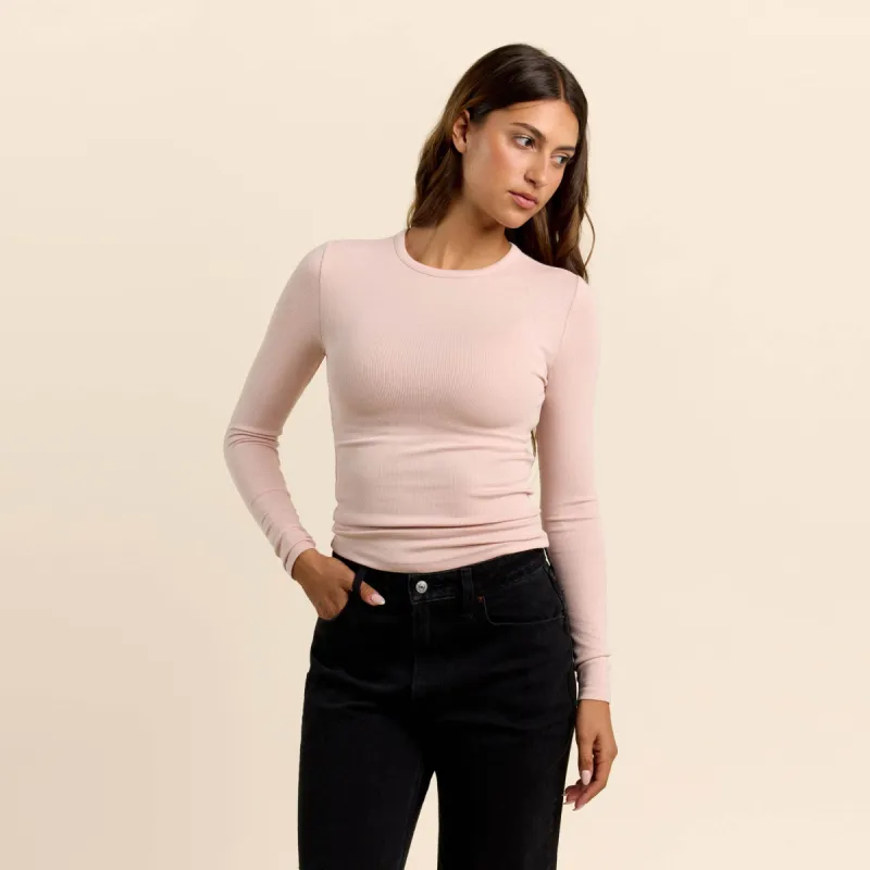 Slinky Rib Long Sleeve Shirt | Ribbon sold by nuuds
