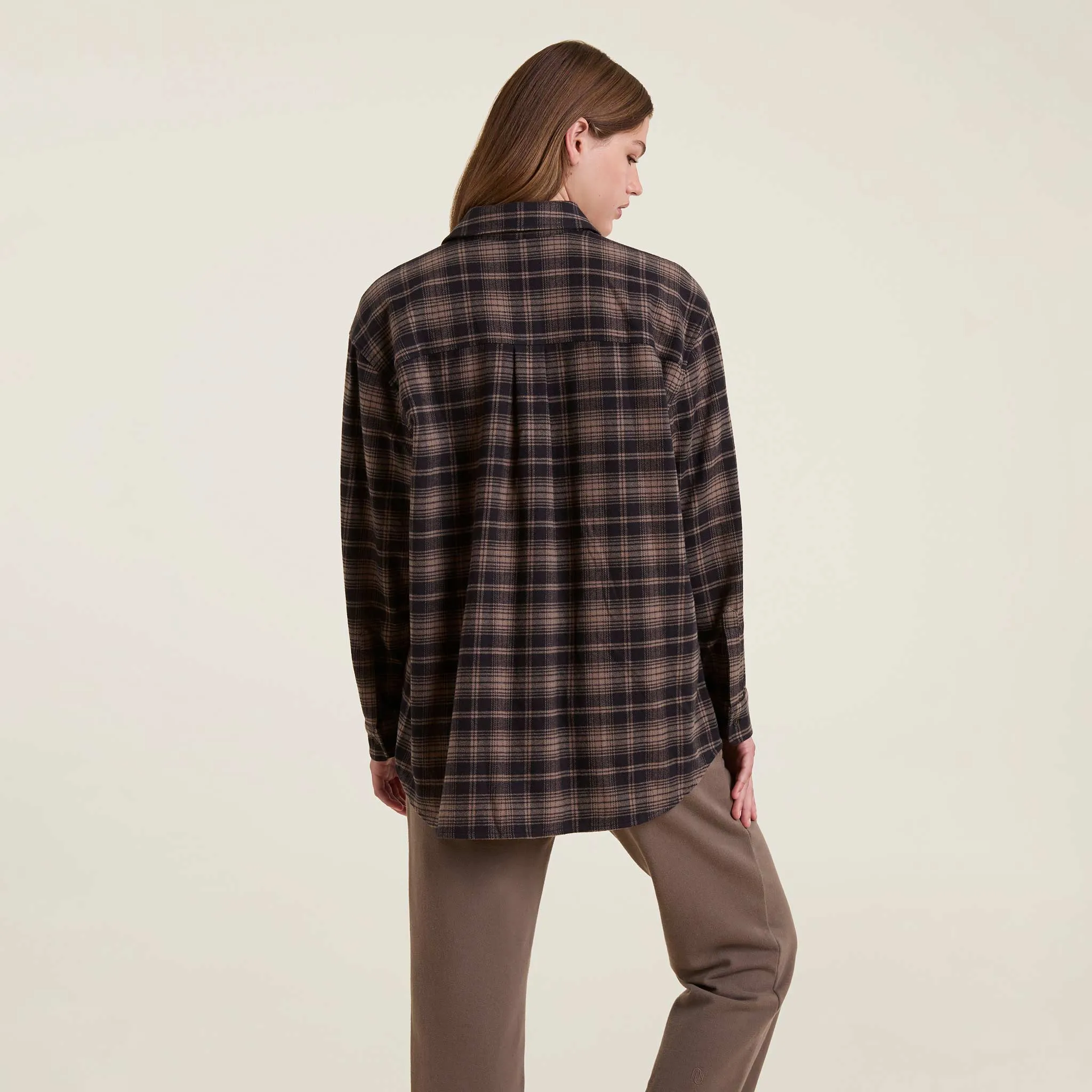 Boyfriend Flannel | Black/Mocha sold by nuuds product image thumbnail 4