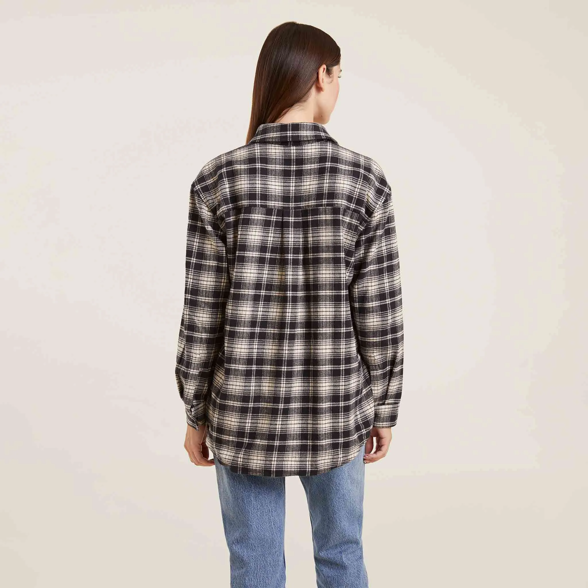 Boyfriend Flannel | Black/Bone sold by nuuds product image thumbnail 4