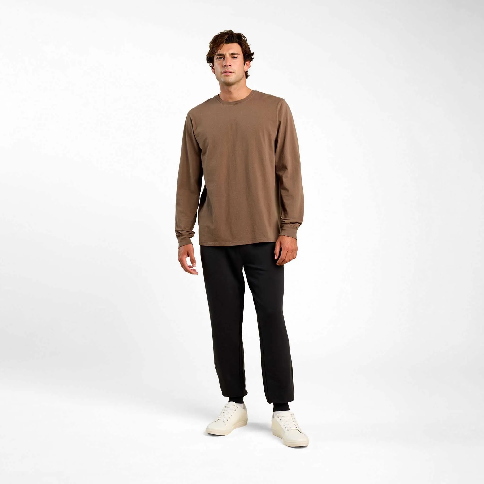 Vintage Cotton Men's Long Sleeve Everyday T-Shirt | Mocha sold by nuuds product image thumbnail 2
