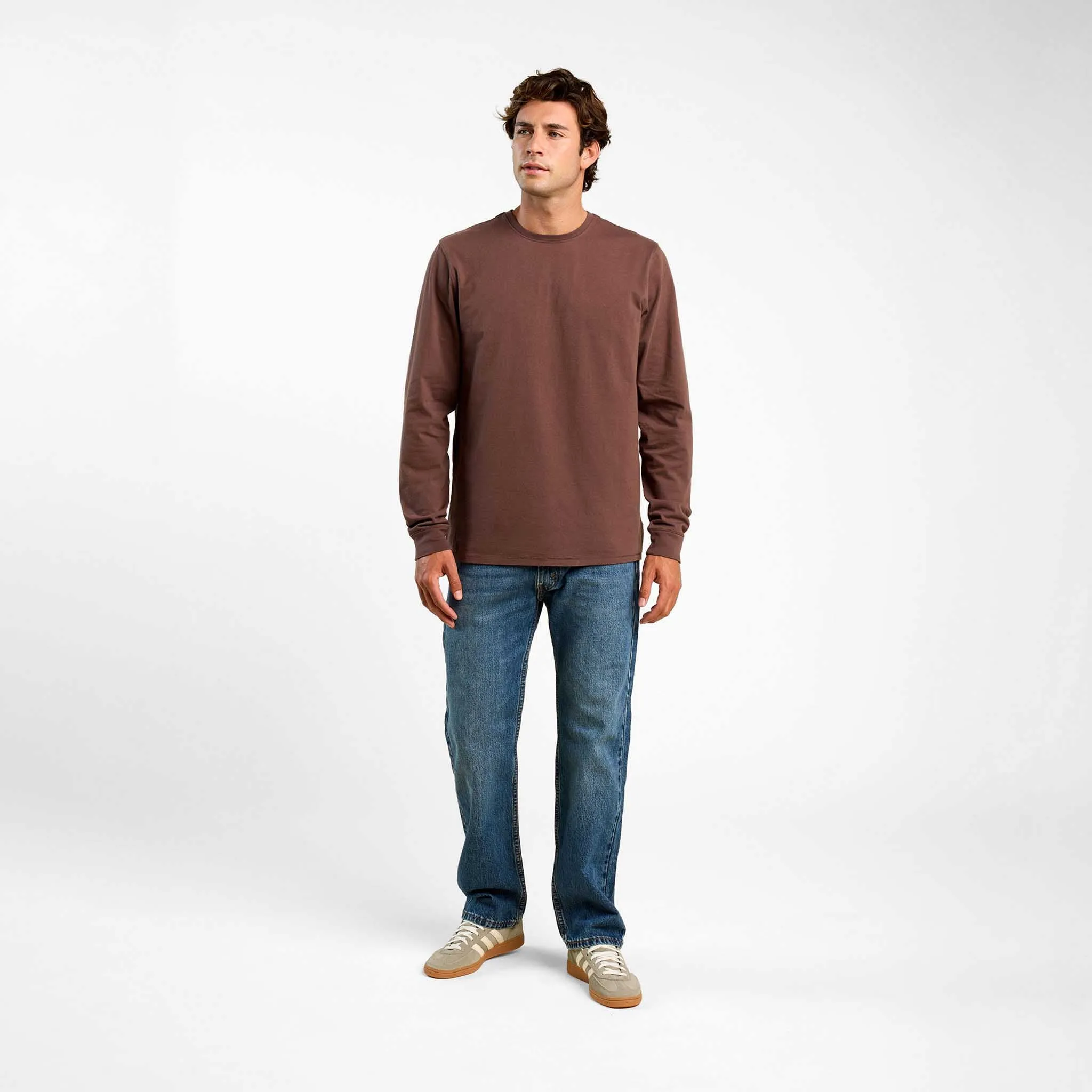 Vintage Cotton Men's Long Sleeve Everyday T-Shirt | Coffee sold by nuuds product image thumbnail 2