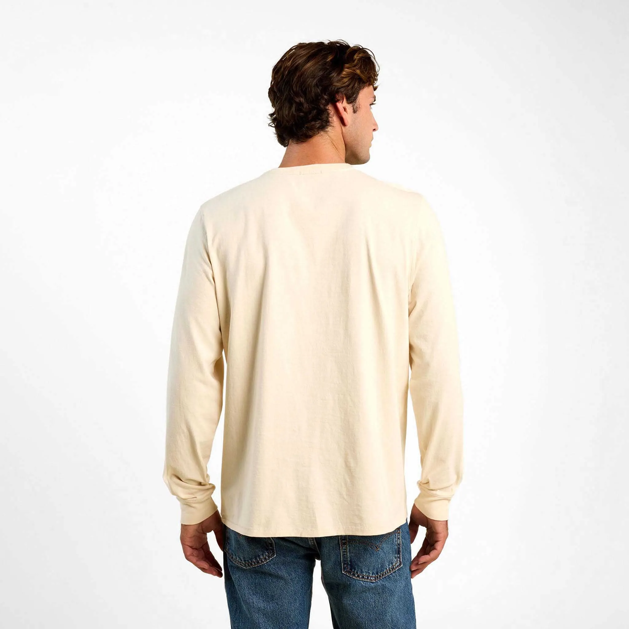 Vintage Cotton Men's Long Sleeve Everyday T-Shirt | Bone sold by nuuds product image thumbnail 4
