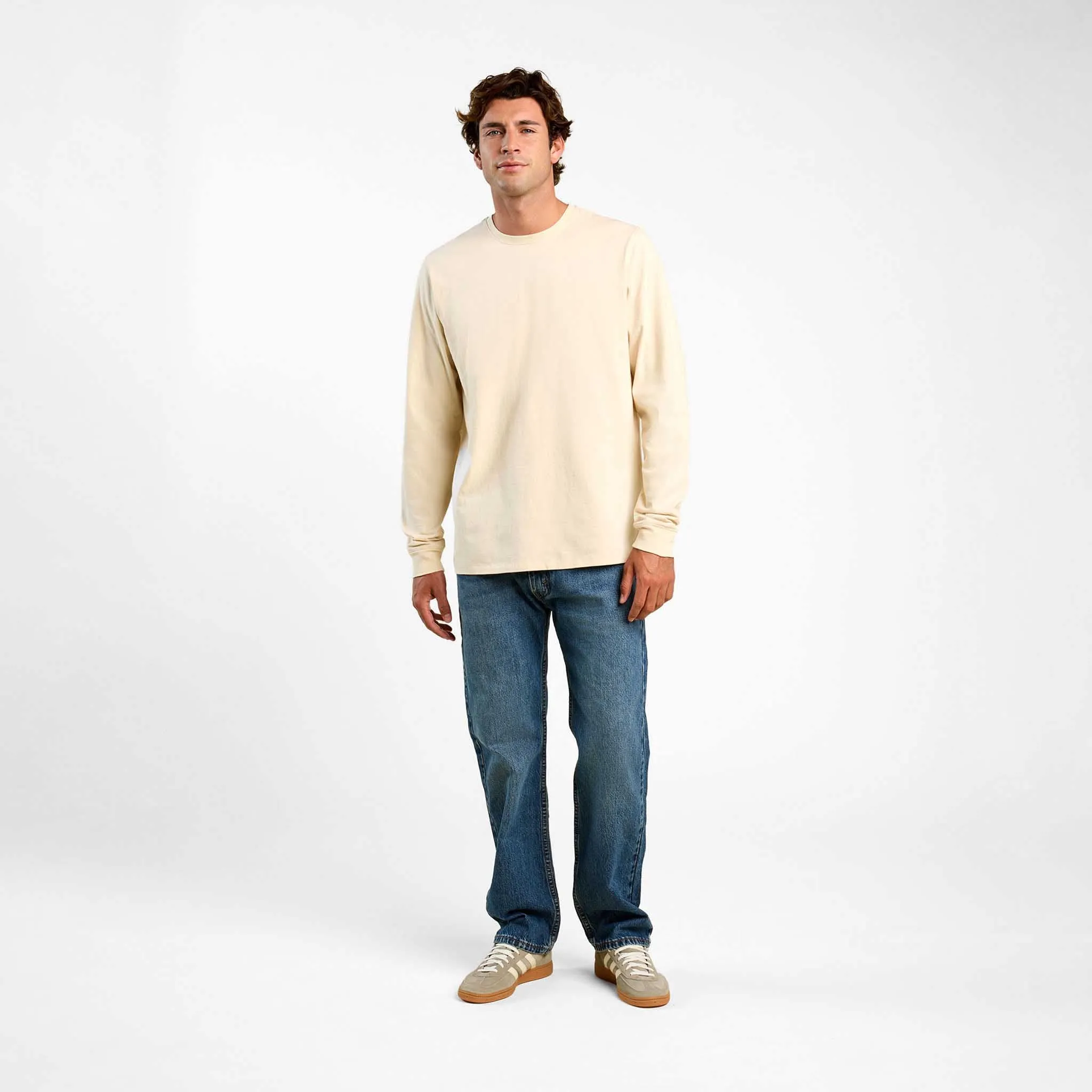 Vintage Cotton Men's Long Sleeve Everyday T-Shirt | Bone sold by nuuds product image thumbnail 2