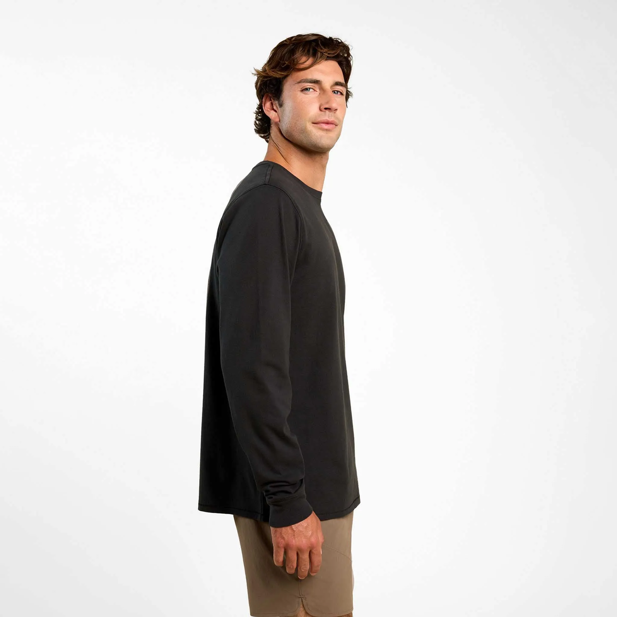 Vintage Cotton Men's Long Sleeve Everyday T-Shirt | Black sold by nuuds product image thumbnail 3
