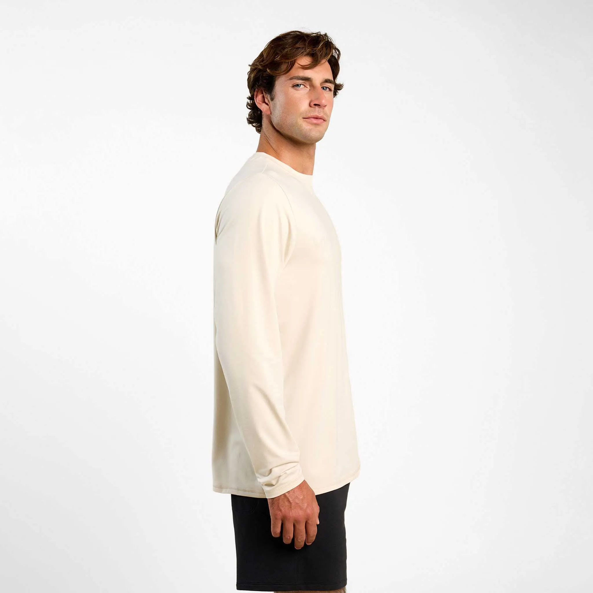 Men's Long Sleeve Movement Tee | Linen sold by nuuds product image thumbnail 3