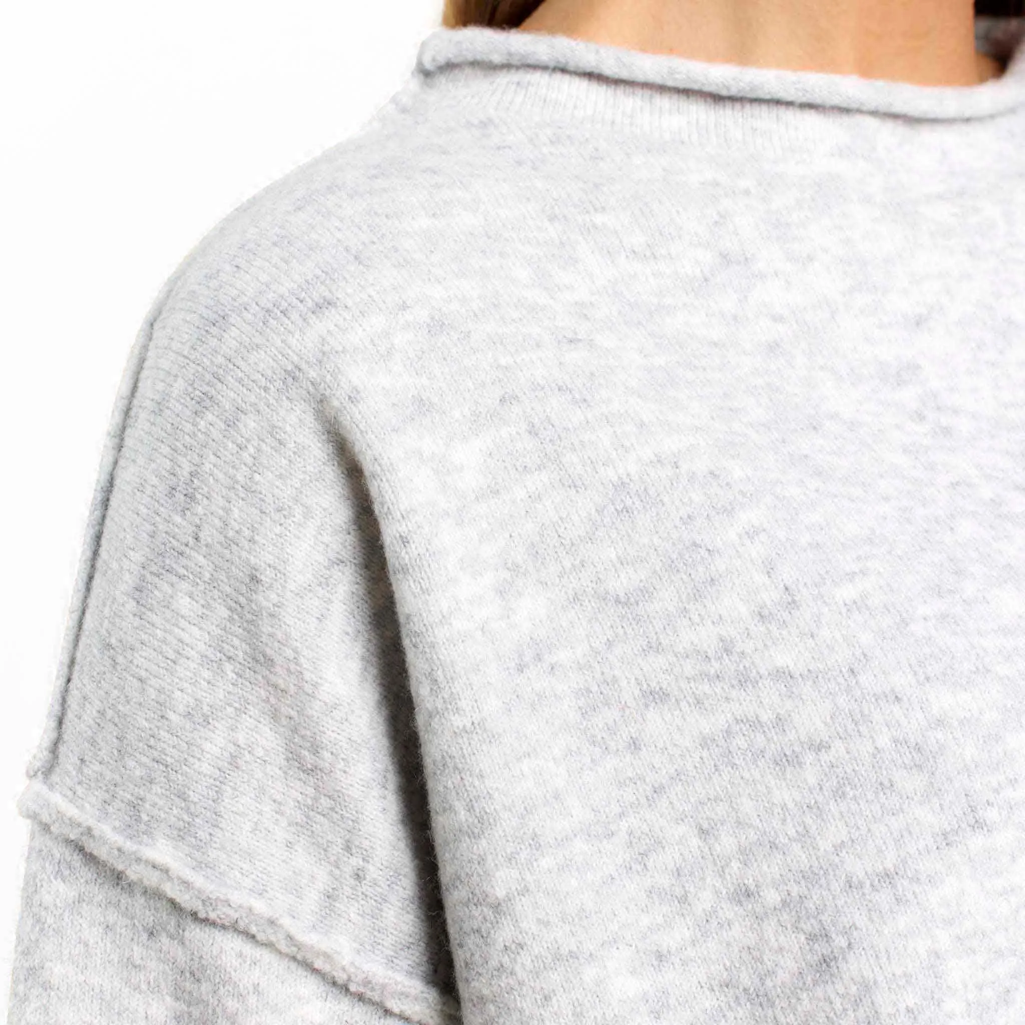 Cozy Knit Mock Neck Sweater | Heather Grey sold by nuuds product image thumbnail 5