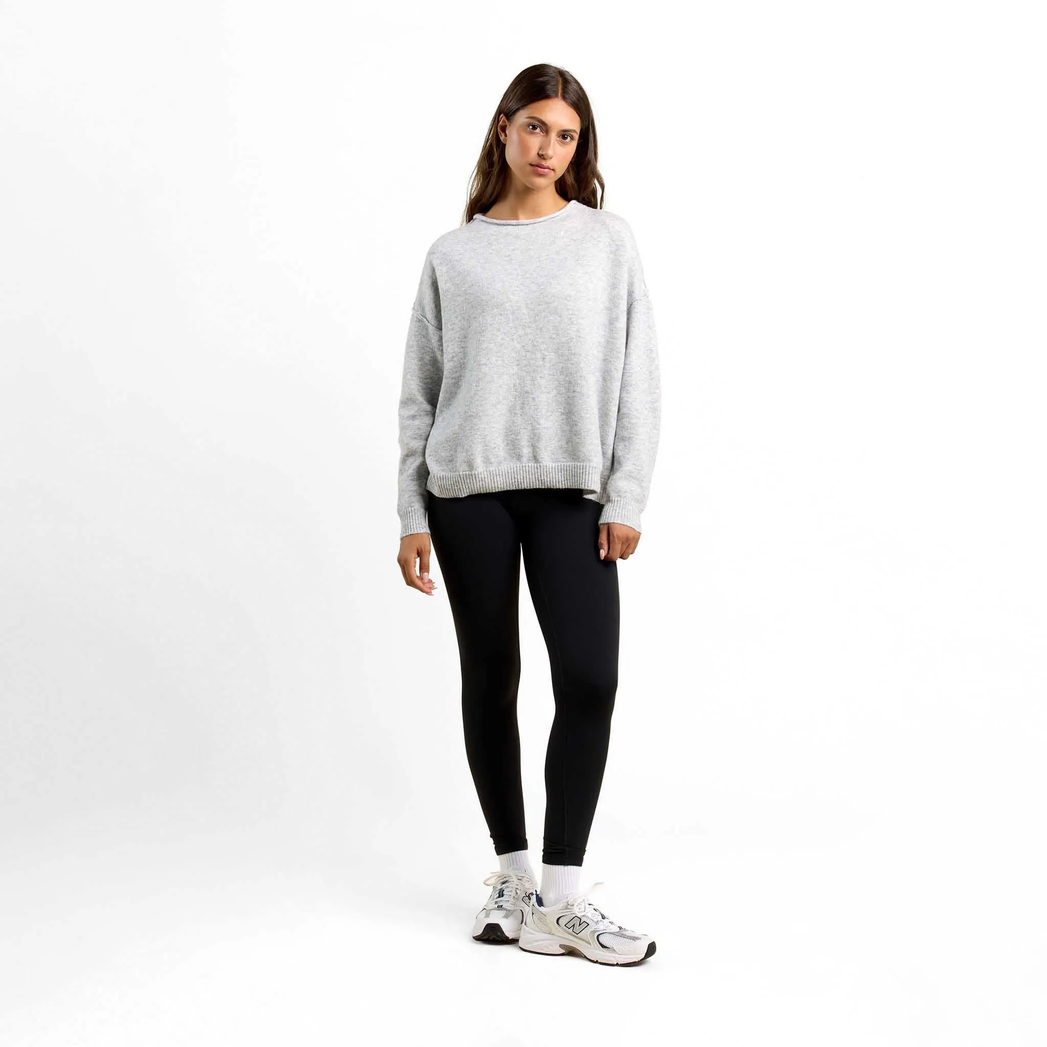 Cozy Knit Mock Neck Sweater | Heather Grey sold by nuuds product image thumbnail 2
