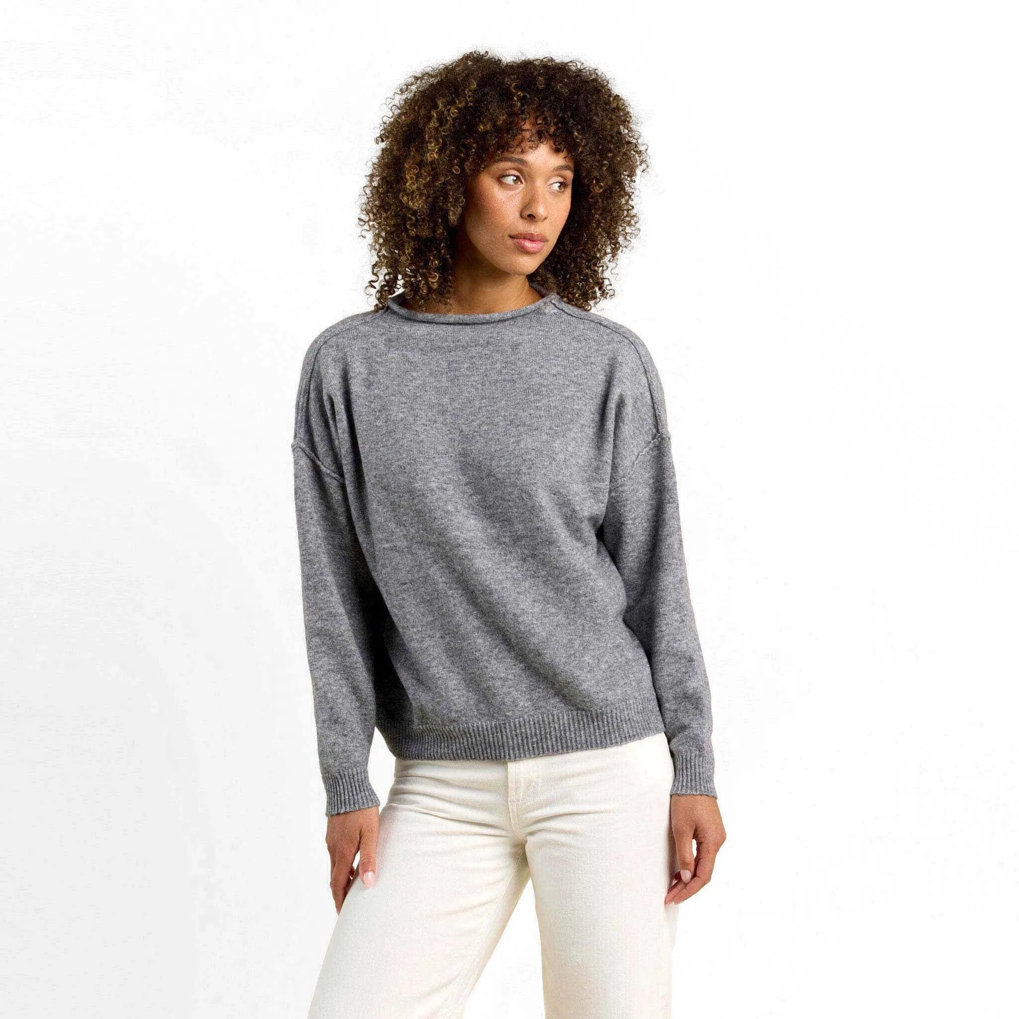 Cozy Knit Mock Neck Sweater | Charcoal sold by nuuds
