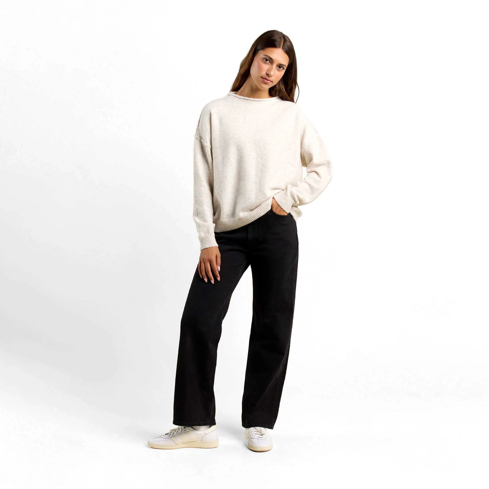Cozy Knit Mock Neck Sweater | Heather Bone sold by nuuds product image thumbnail 2