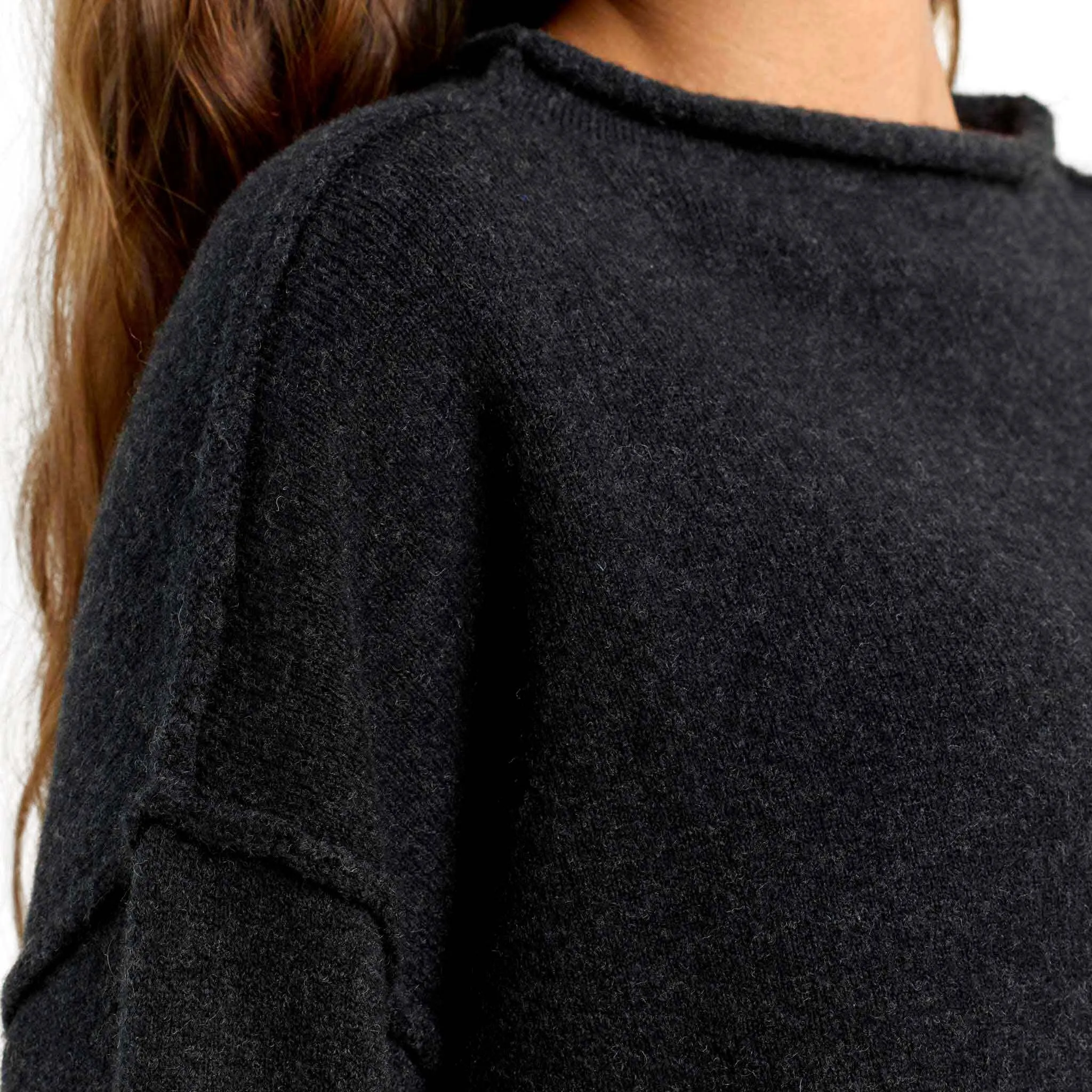 Cozy Knit Mock Neck Sweater | Black sold by nuuds product image thumbnail 5