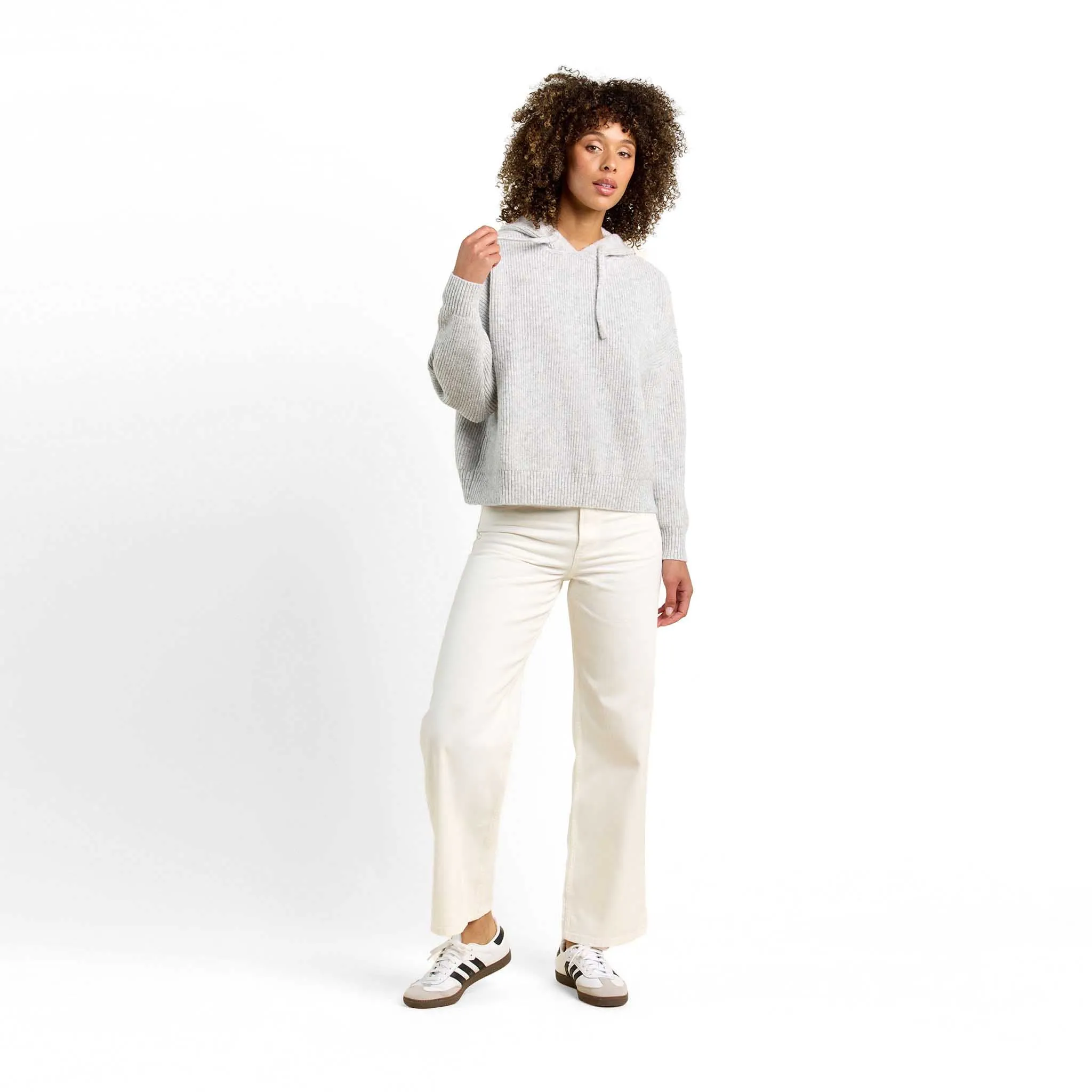Cozy Knit Ribbed Sweater Hoodie | Heather Grey sold by nuuds product image thumbnail 2