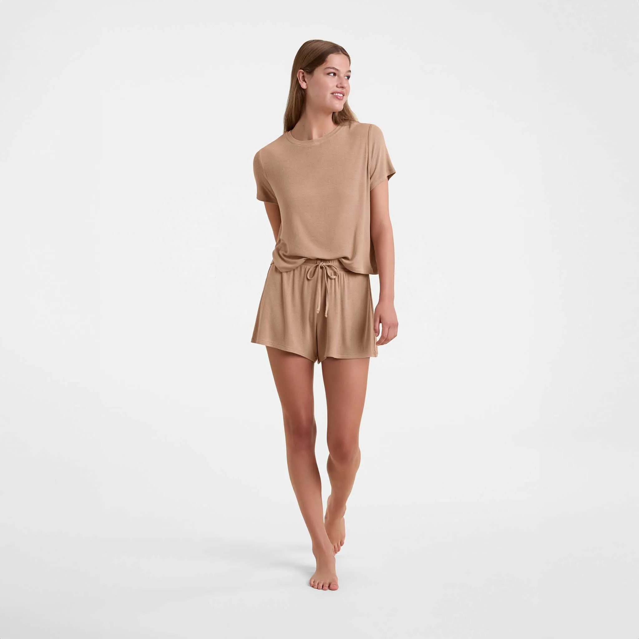 Ribbed Pajama Short Set | Cinnamon sold by nuuds product image thumbnail 2