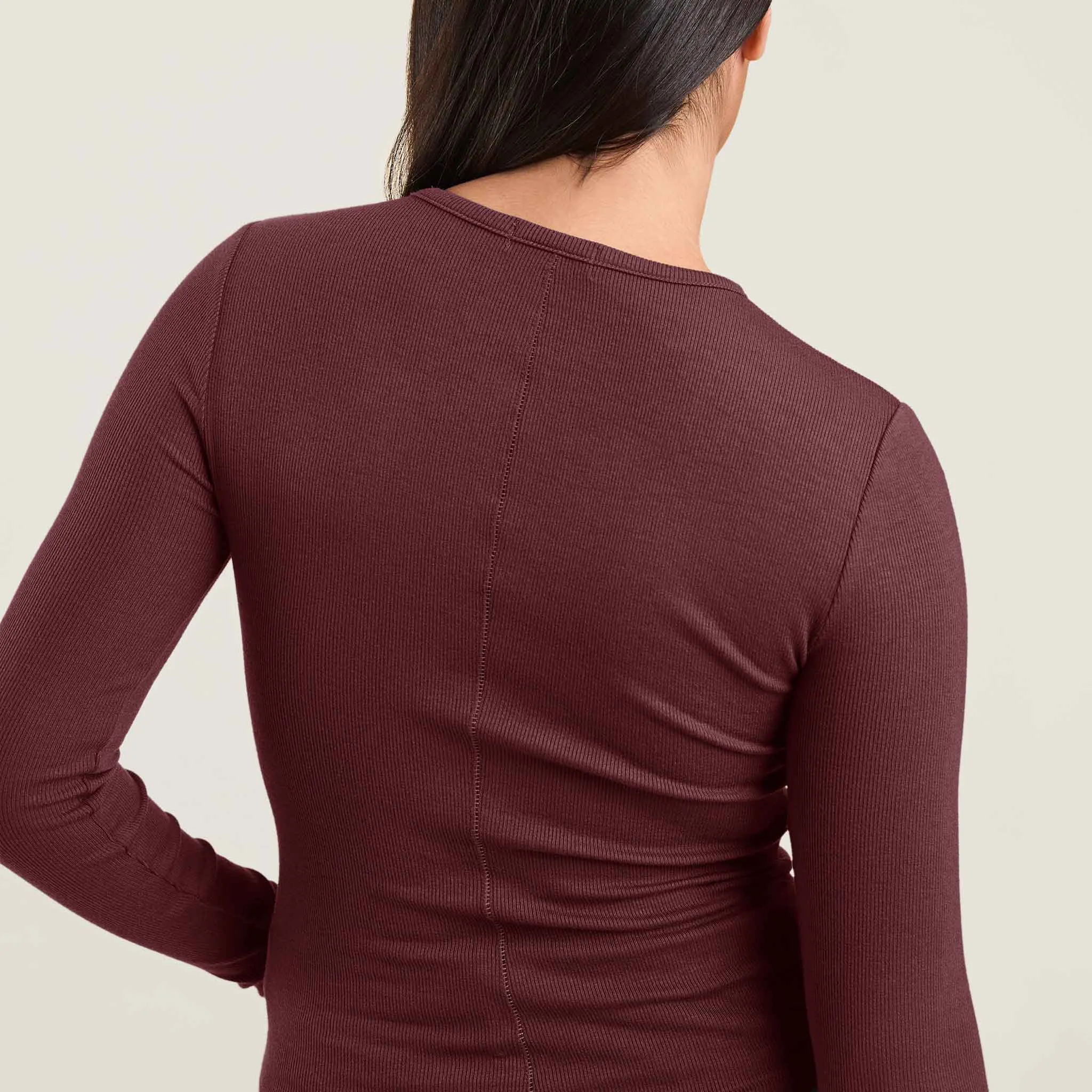 Slinky Rib Shirt | Merlot sold by nuuds product image thumbnail 5