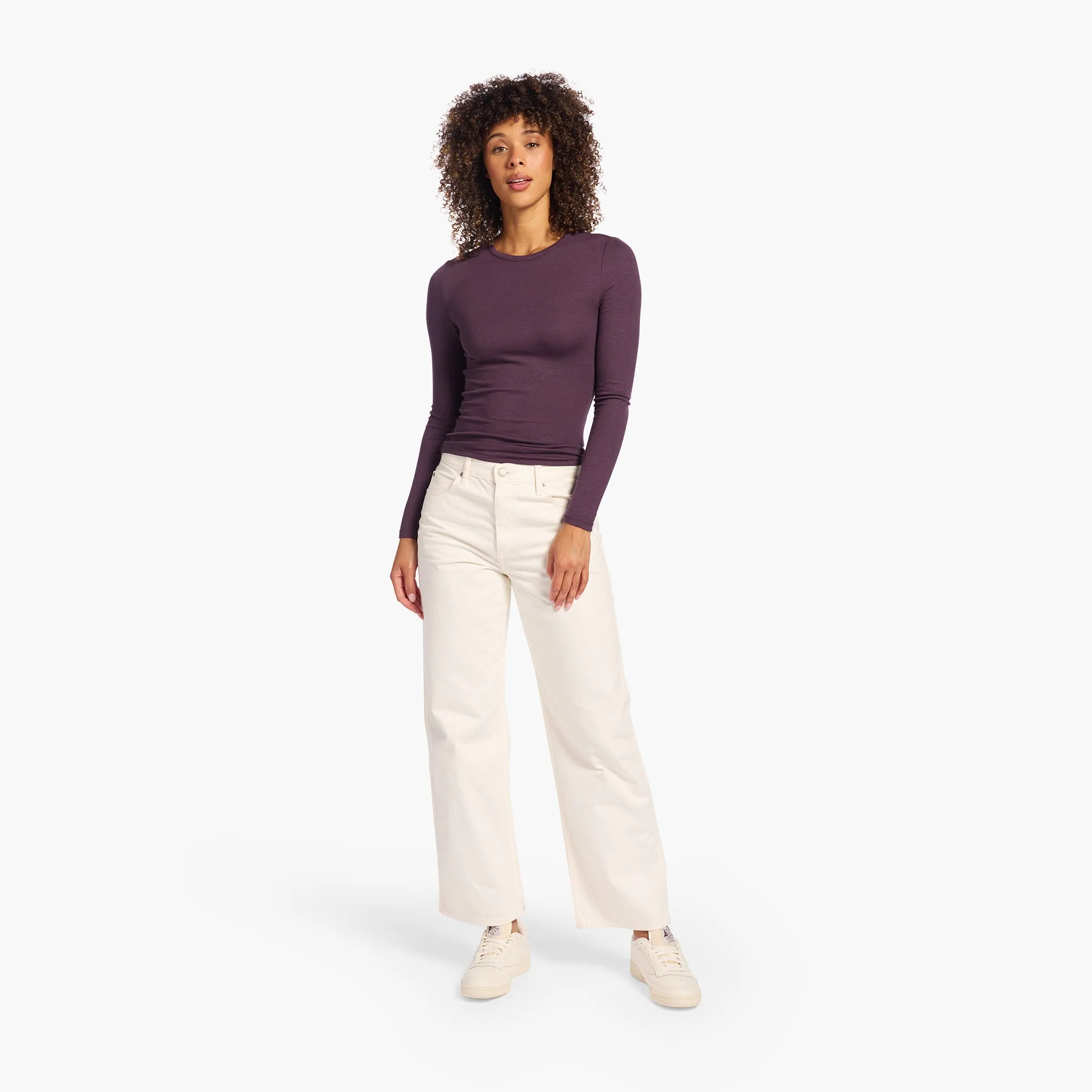 Slinky Rib Long Sleeve Shirt | Plum sold by nuuds product image thumbnail 2