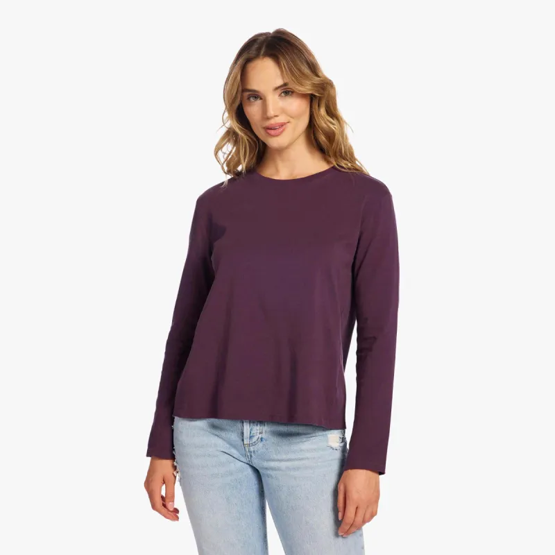 Vintage Cotton Long Sleeve Everyday T-Shirt | Plum sold by nuuds