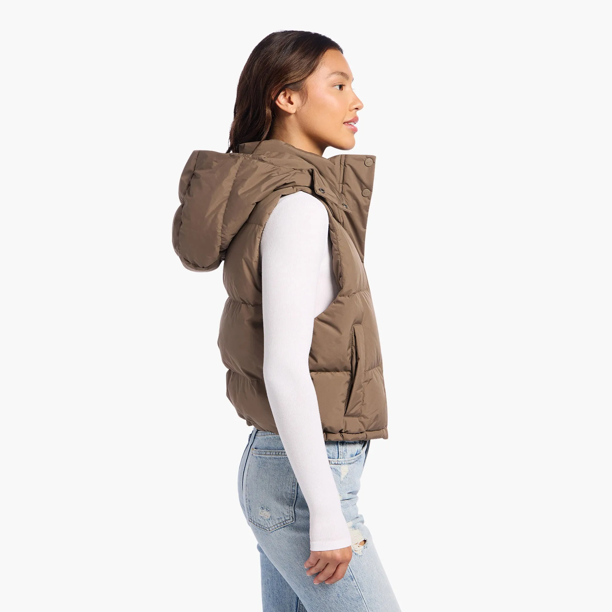 Peak Puffer Vest | Mocha sold by nuuds product image thumbnail 3