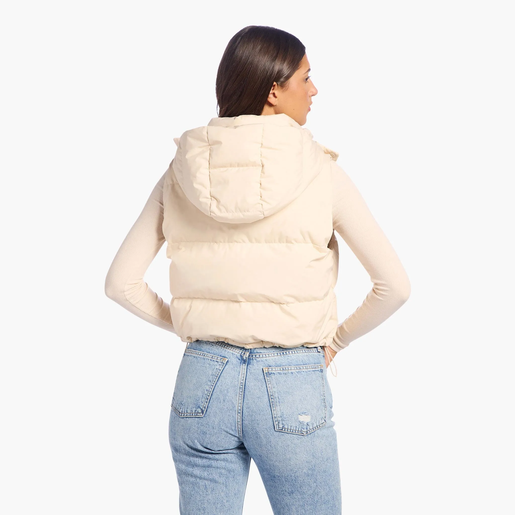 Peak Puffer Vest | Bone sold by nuuds product image thumbnail 4