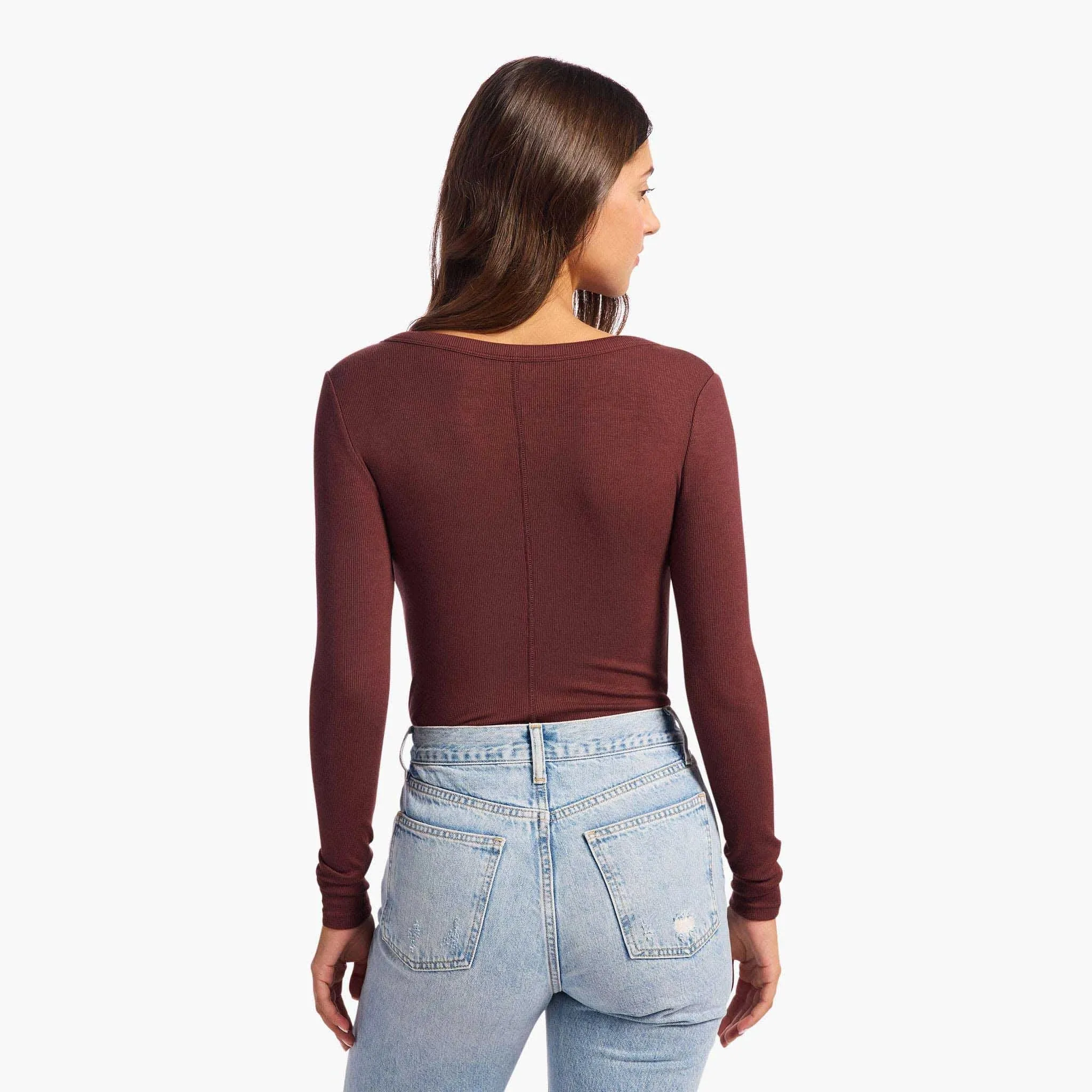 Slinky Rib Long Sleeve Bodysuit sold by nuuds product image thumbnail 4