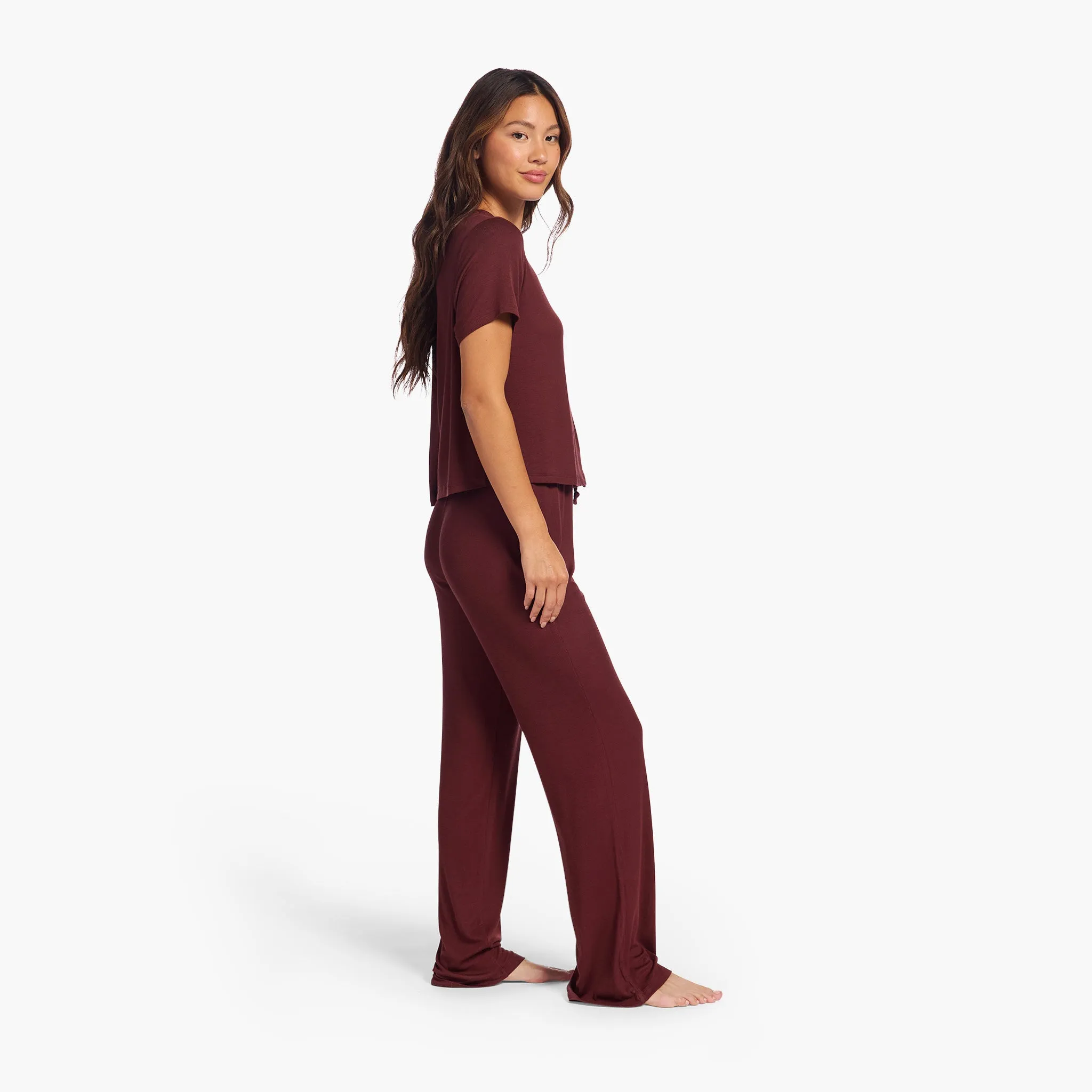 Ribbed Pajama Set | Black Cherry sold by nuuds product image thumbnail 3