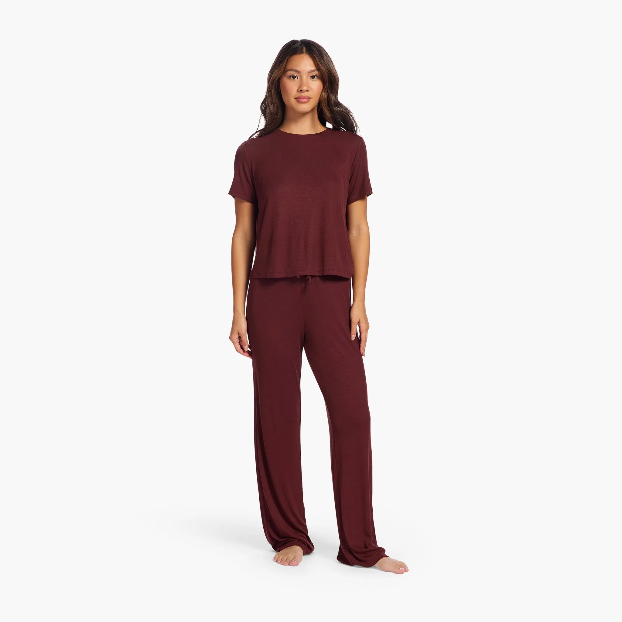Ribbed Pajama Set | Black Cherry sold by nuuds product image thumbnail 2