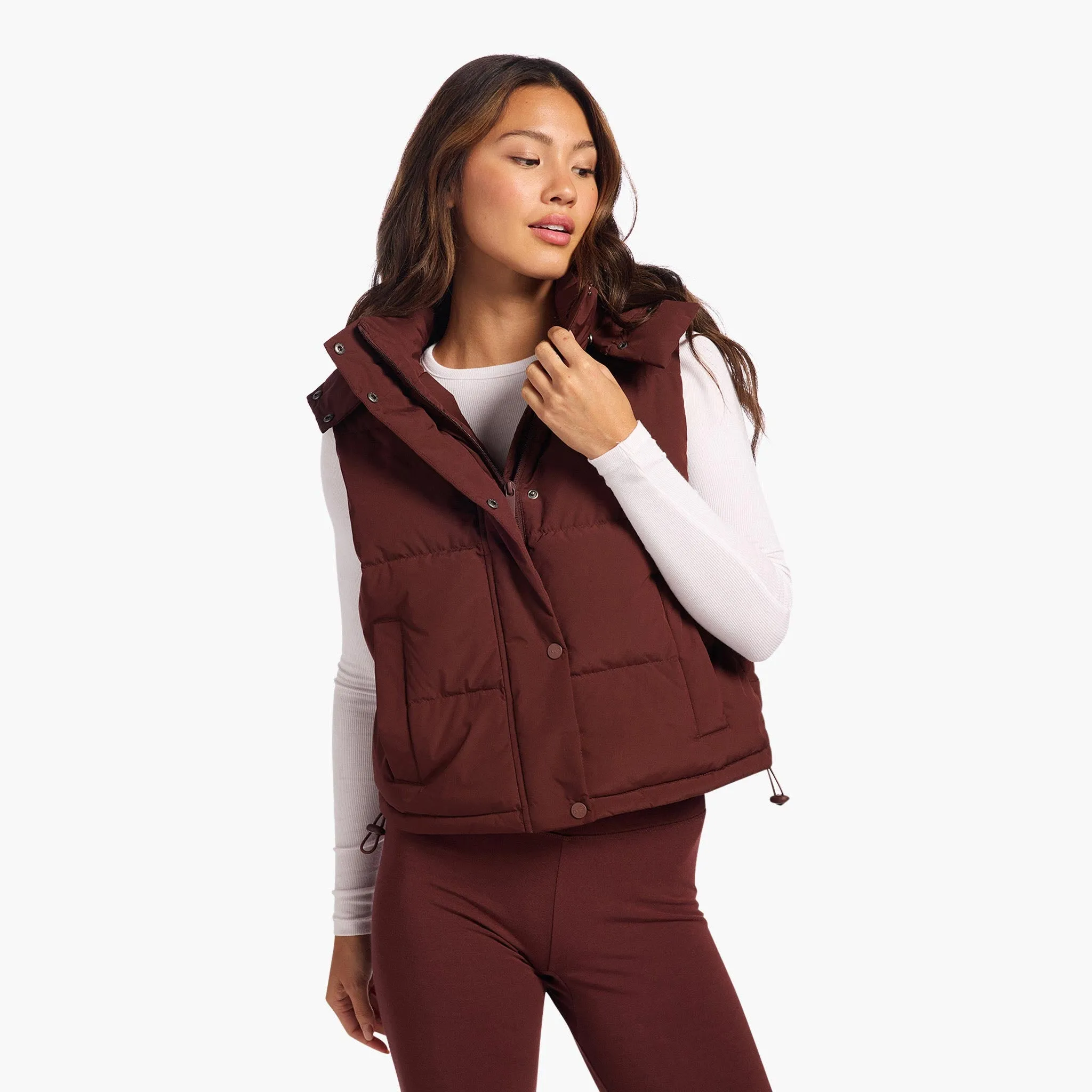 Peak Puffer Vest | Black Cherry sold by nuuds