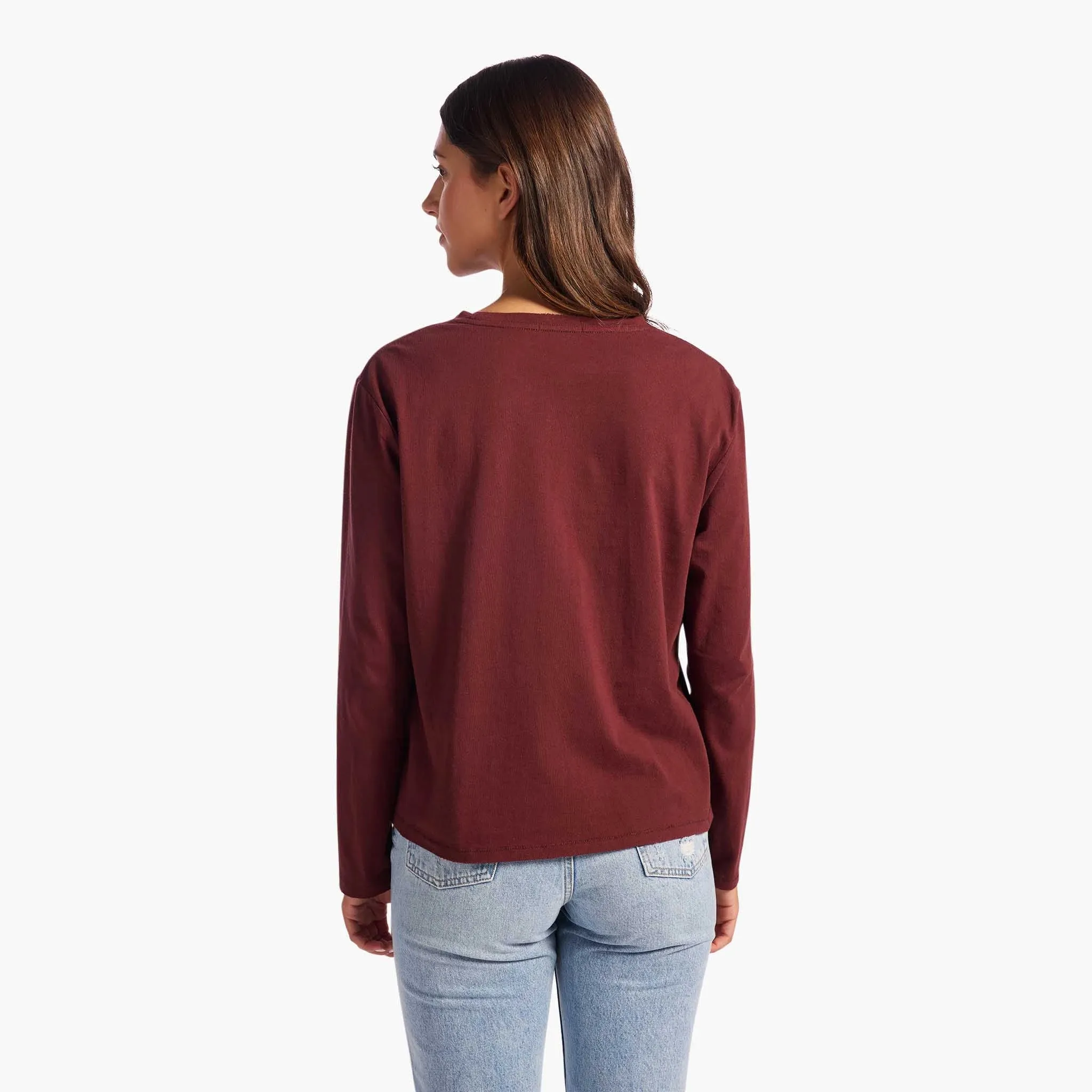 Vintage Cotton Long Sleeve Everyday T-Shirt | Black Cherry sold by nuuds product image thumbnail 4