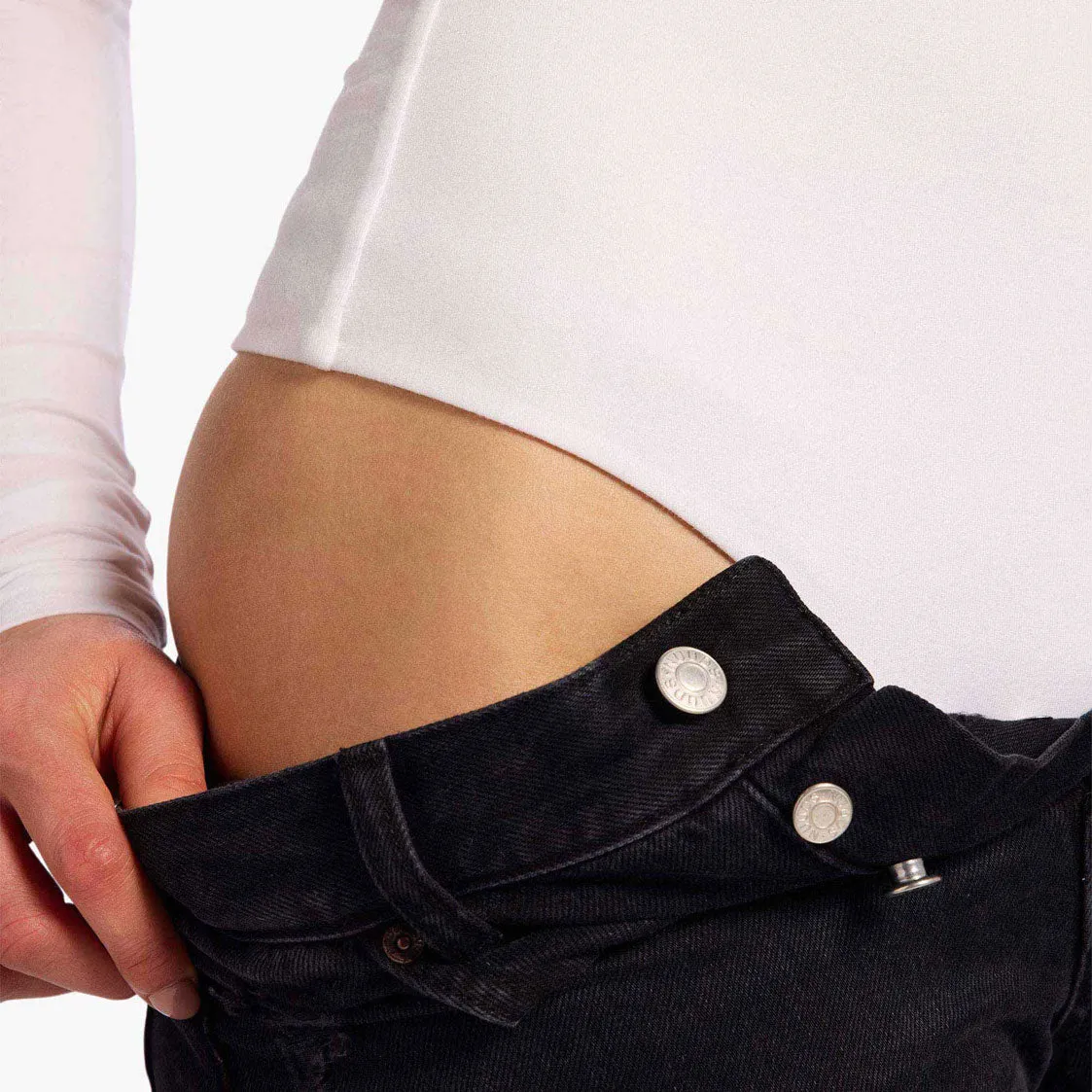 Cotton Stretch Long Sleeve Square Neck Bodysuit | White sold by nuuds product image thumbnail 5