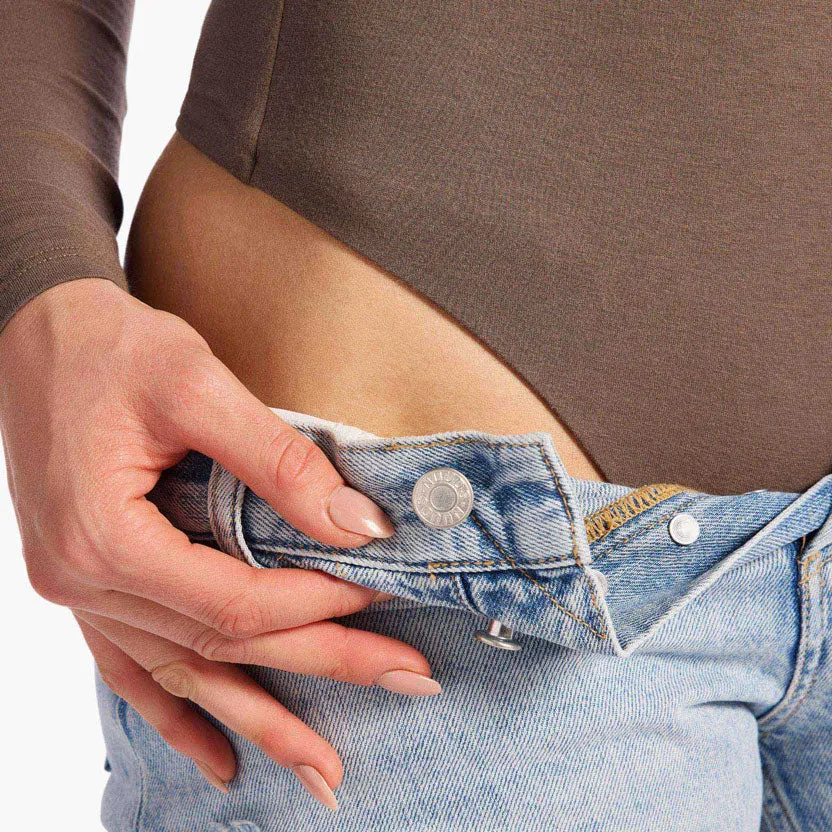 Cotton Stretch Long Sleeve Square Neck Bodysuit | Mocha sold by nuuds product image thumbnail 5