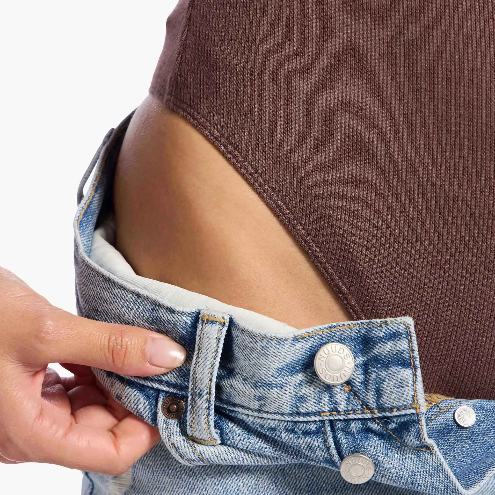 Slinky Rib Long Sleeve Bodysuit | Coffee sold by nuuds product image thumbnail 5