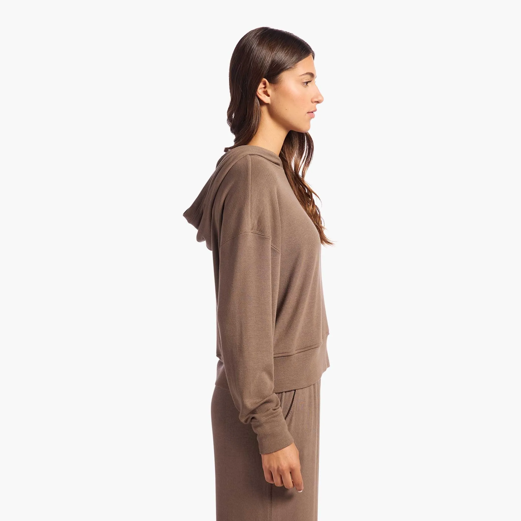 Slinky Rib Hoodie | Mocha sold by nuuds product image thumbnail 3